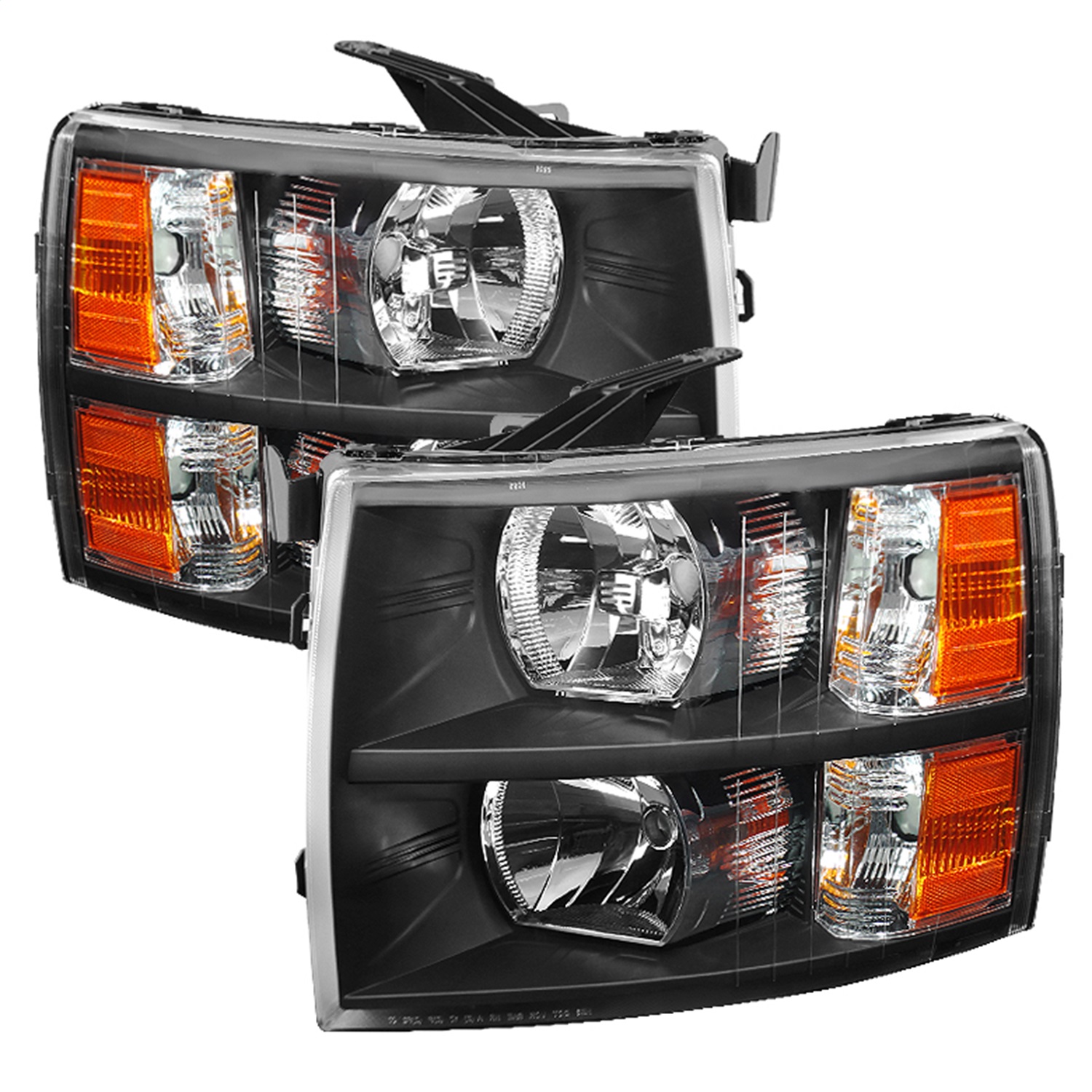 AM Spyder Chevy Silverado 07-13 Crystal Headlights Black SKU SP5076991