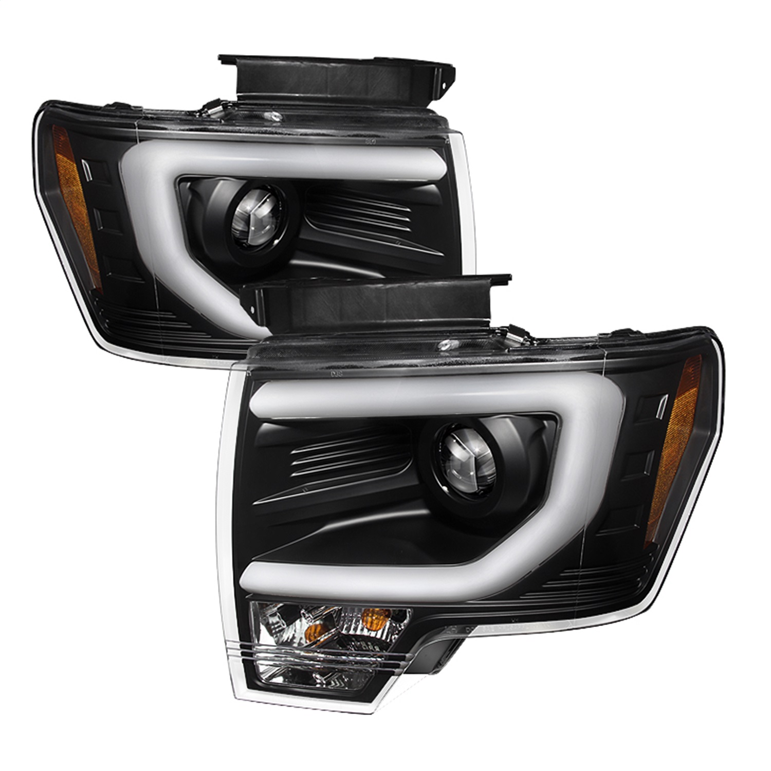AM Spyder Ford F150-13-14 Projector Headlights Factory HID Xenon Model Only Not Compatible With Halogen Model Light Bar DRL Black High Low D3S Not Included SKU SP5077646