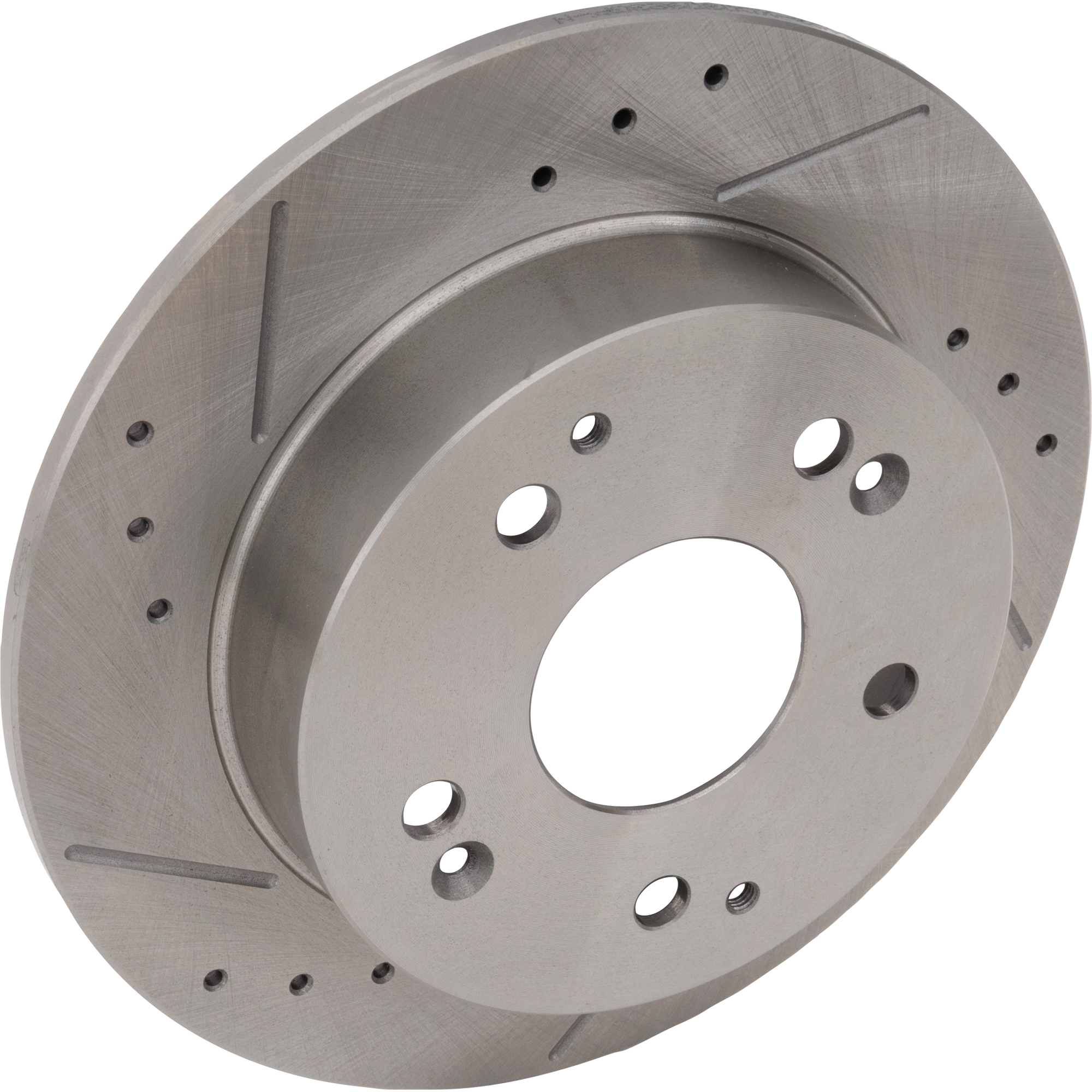 AM INTEGRA 97-01 RSX 02-06 ACCORD 98-02 REAR BRAKE DISC RH=LH Cross drilled and Slotted Solid 5 Lugs Integra Type R Model SKU STPA27110023DRS OEM 19946-31245-31252-31342-108023