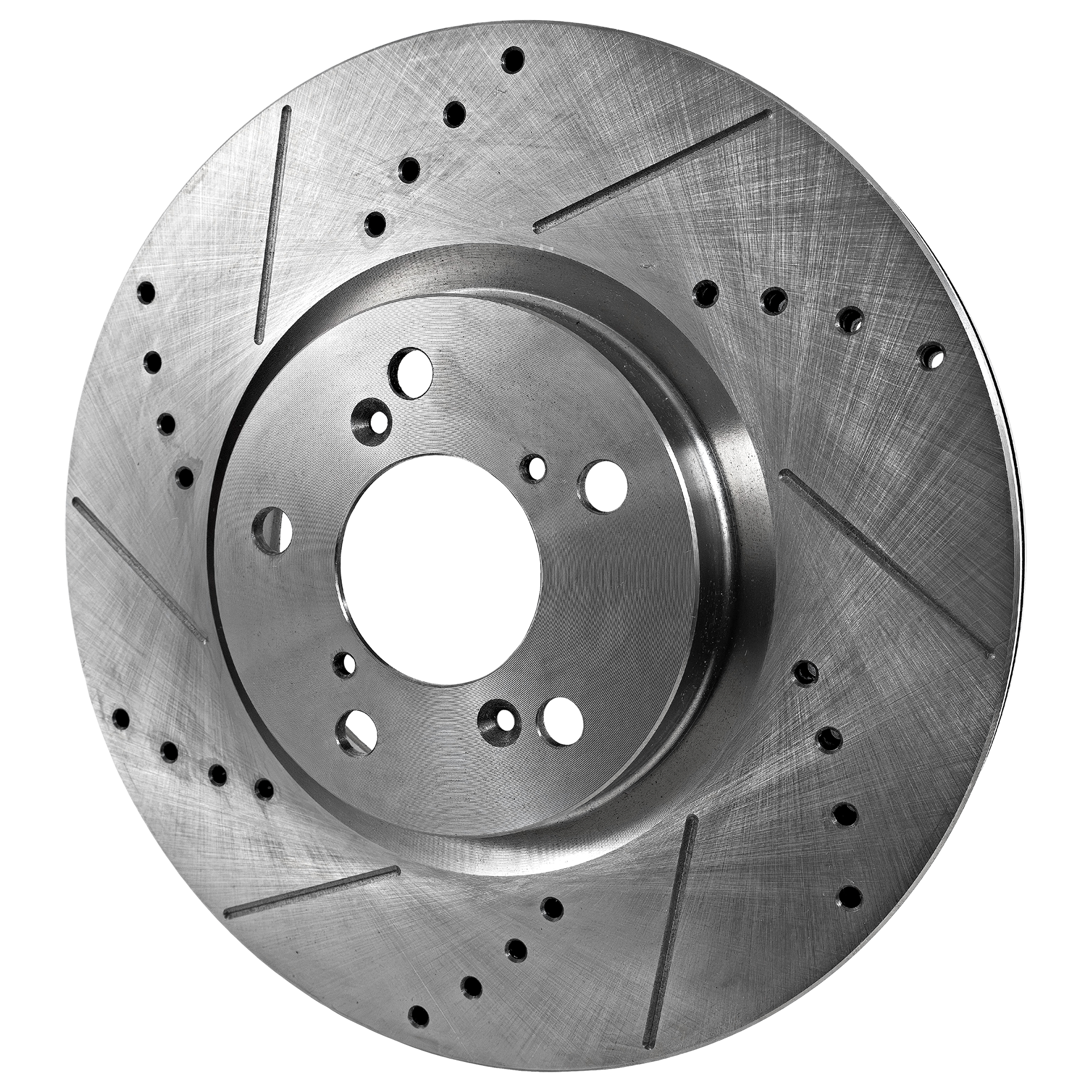AM MDX 07-13 RLX 14-20 FRONT BRAKE DISC RH=LH Cross drilled and Slotted SKU STPA27110028DRS OEM 31468-44605-0833322-900530-600