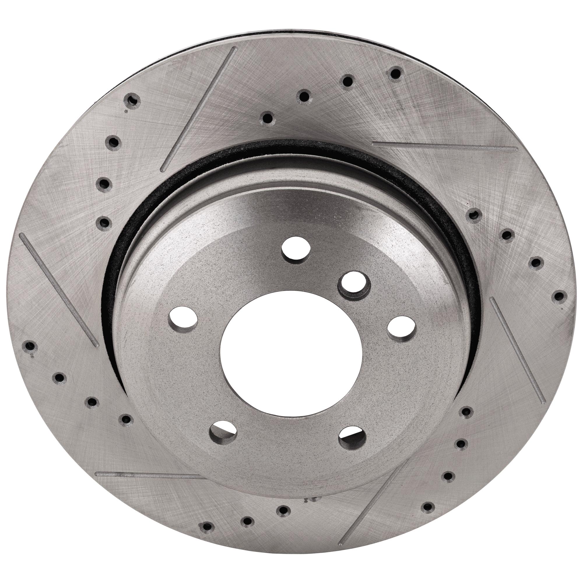 AM 5 SERIES 04-10 REAR BRAKE DISC RH=LH Cross drilled and Slotted SKU STPB27110023DRS OEM 34278-45421-880496-900734-6003