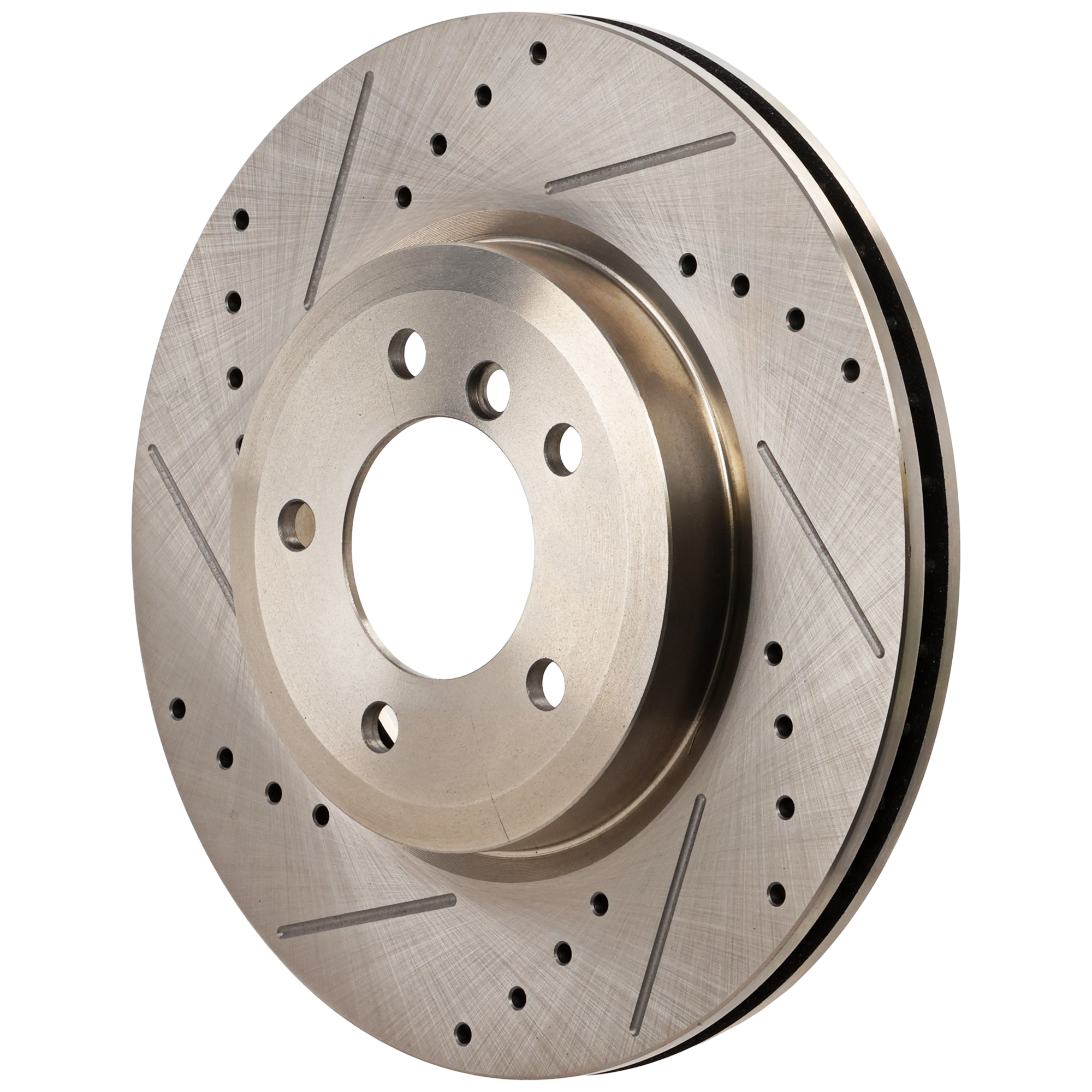 AM BMW 3 SERIES 01-06 Z4-06-08 FRONT BRAKE DISC RH=LH Cross drilled and Slotted SKU STPB27110032DRS OEM 12134052-34211-60031048-34211G