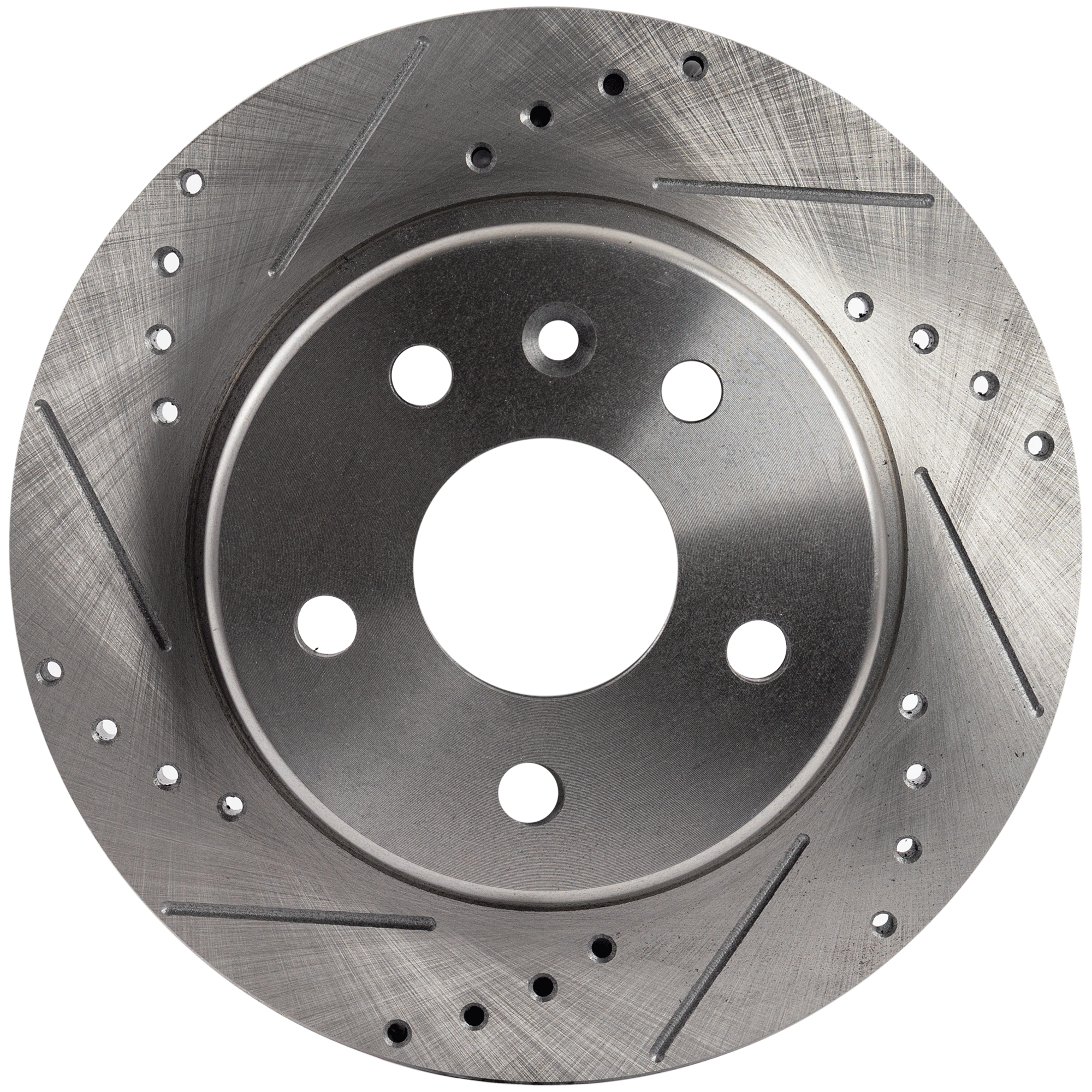 AM CRUZE VOLT 16-19 BOLT EV 17-23 REAR BRAKE DISC RH=LH Cross drilled and Slotted SKU STPC27110050DRS OEM 41340-850408-12162151-13597356