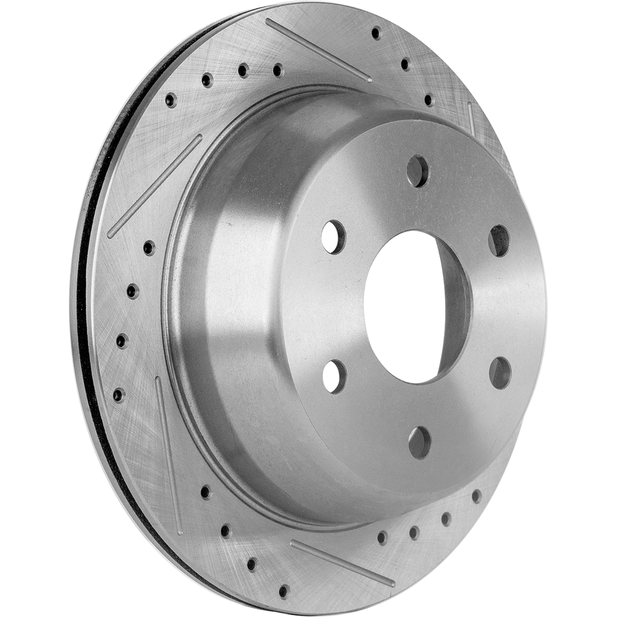AM SILVERADO 1500 SIERRA 1500-99-06 REAR BRAKE DISC RH=LH Cross drilled and Slotted Vented 6 Lugs SKU STPC27110097DRS OEM 90048037-56827FZN