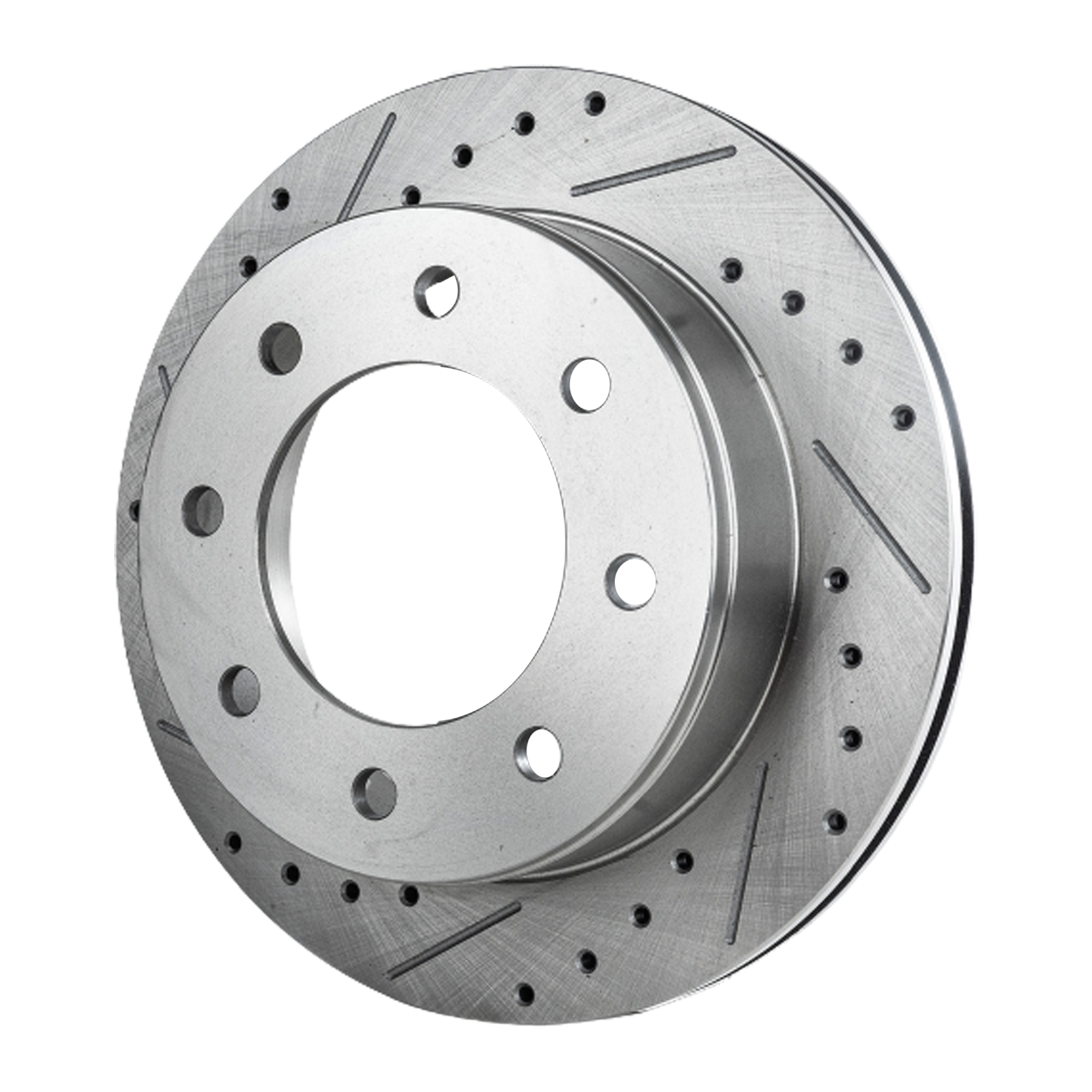AM SILVERADO SIERRA 99-07 REAR BRAKE DISC RH=LH Cross drilled and Slotted Vented 8 Lugs SKU STPC27110099DRS OEM 19326-41243-55057-55120-56830