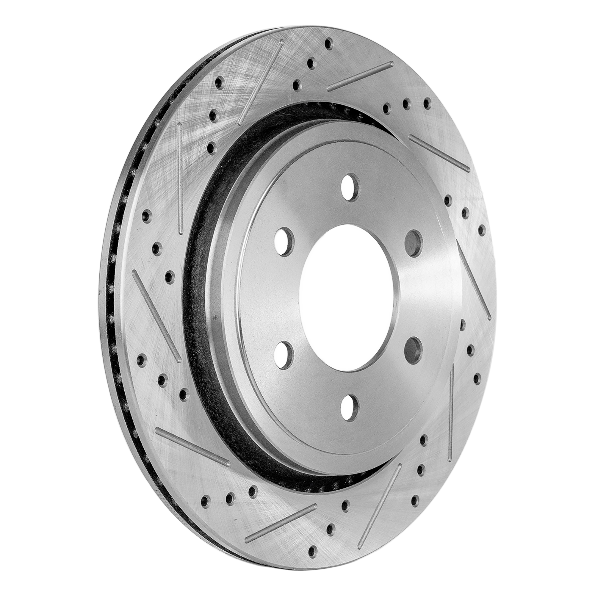 AM F 150-15-17 REAR BRAKE DISC RH=LH Cross drilled and Slotted Vented 6 Lugs Performance Rotor w Electronic Parking Brake SKU STPF27110066DRS OEM 42320-75029-850390-60054231-68