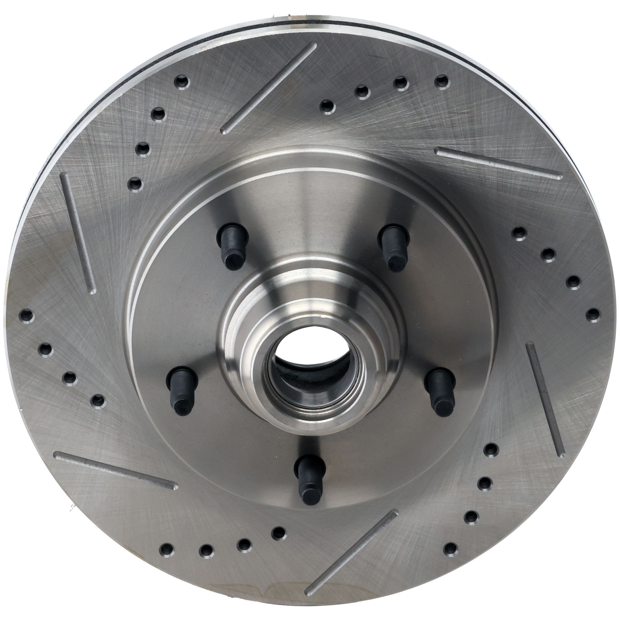 AM F 150-97-00 FRONT BRAKE DISC RH=LH RWD From 12-98 To 11-99 Cross drilled and Slotted SKU STPF27110068DRS OEM 27076-54040-54069-60605-65970