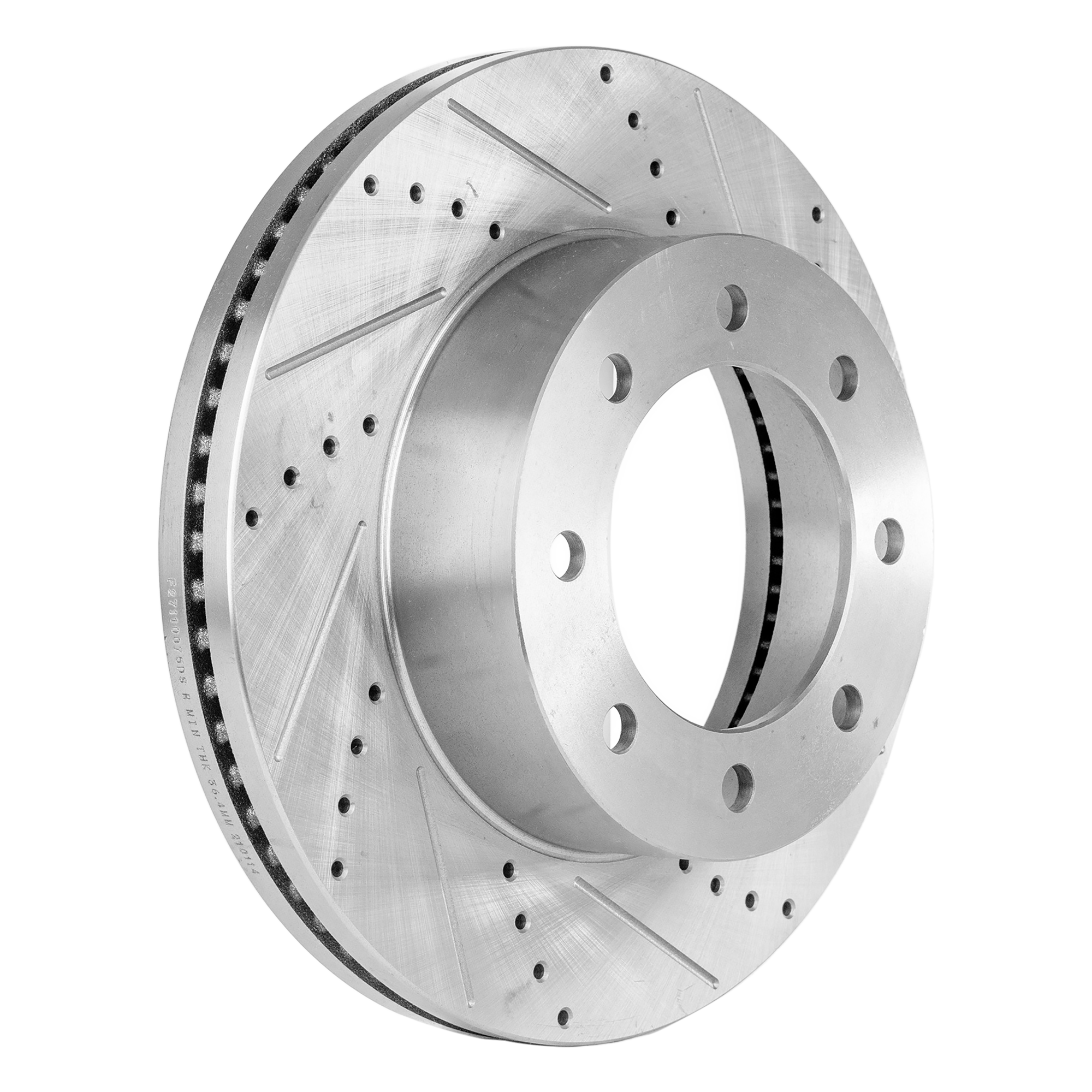 AM F 250 F 350 SUPER DUTY 12-21 FRONT BRAKE DISC RH=LH Cross drilled and Slotted Vented 8 Lugs SKU STPF27110075DRS OEM 42292-681016-850349-60054223-6
