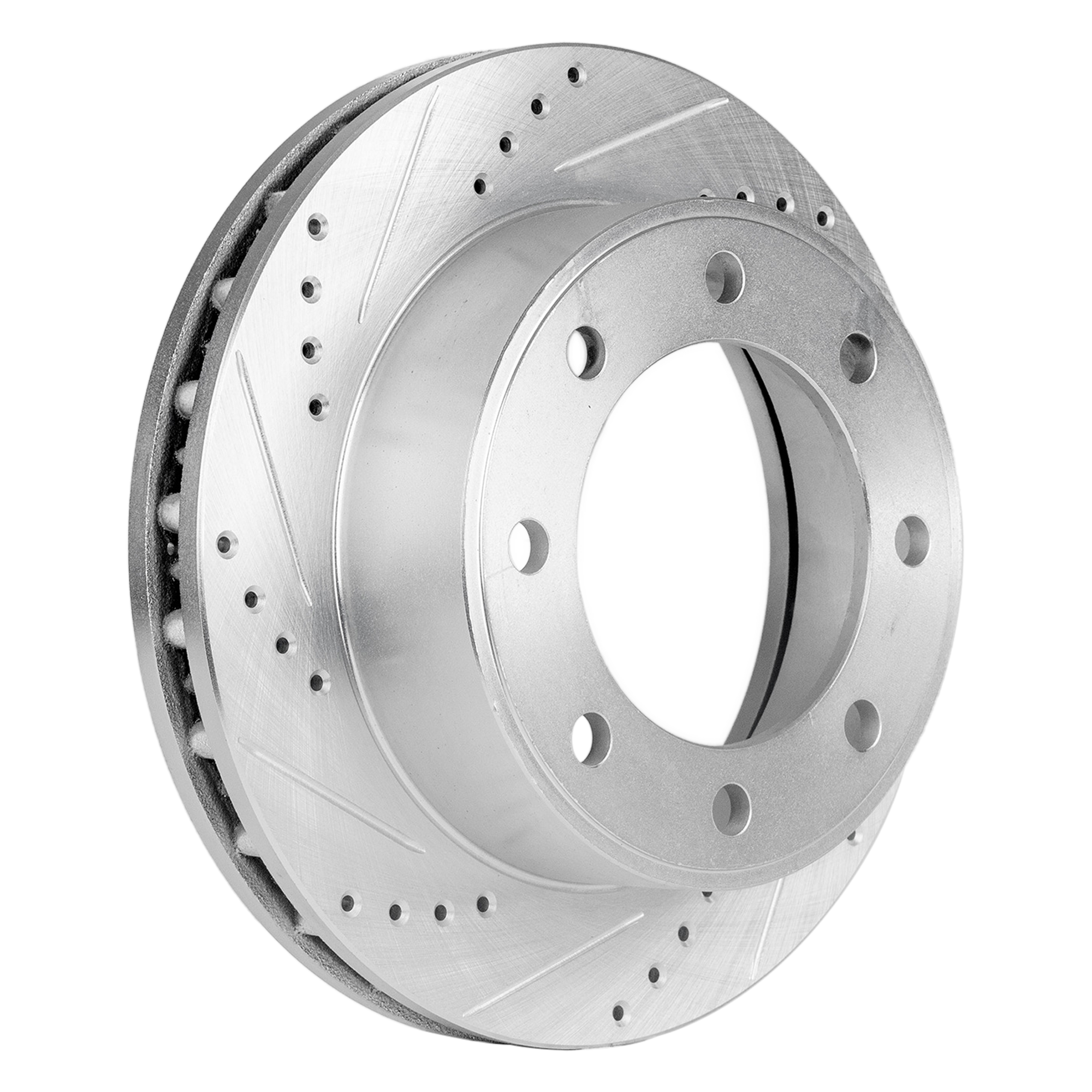 AM F 250 F 350 SUPER DUTY 99-04 EXCURSION 00-05 FRONT BRAKE DISC RH=LH 4WD Cross drilled and Slotted SKU STPF27110078DRS OEM 19908-54078-66914-145274-49227