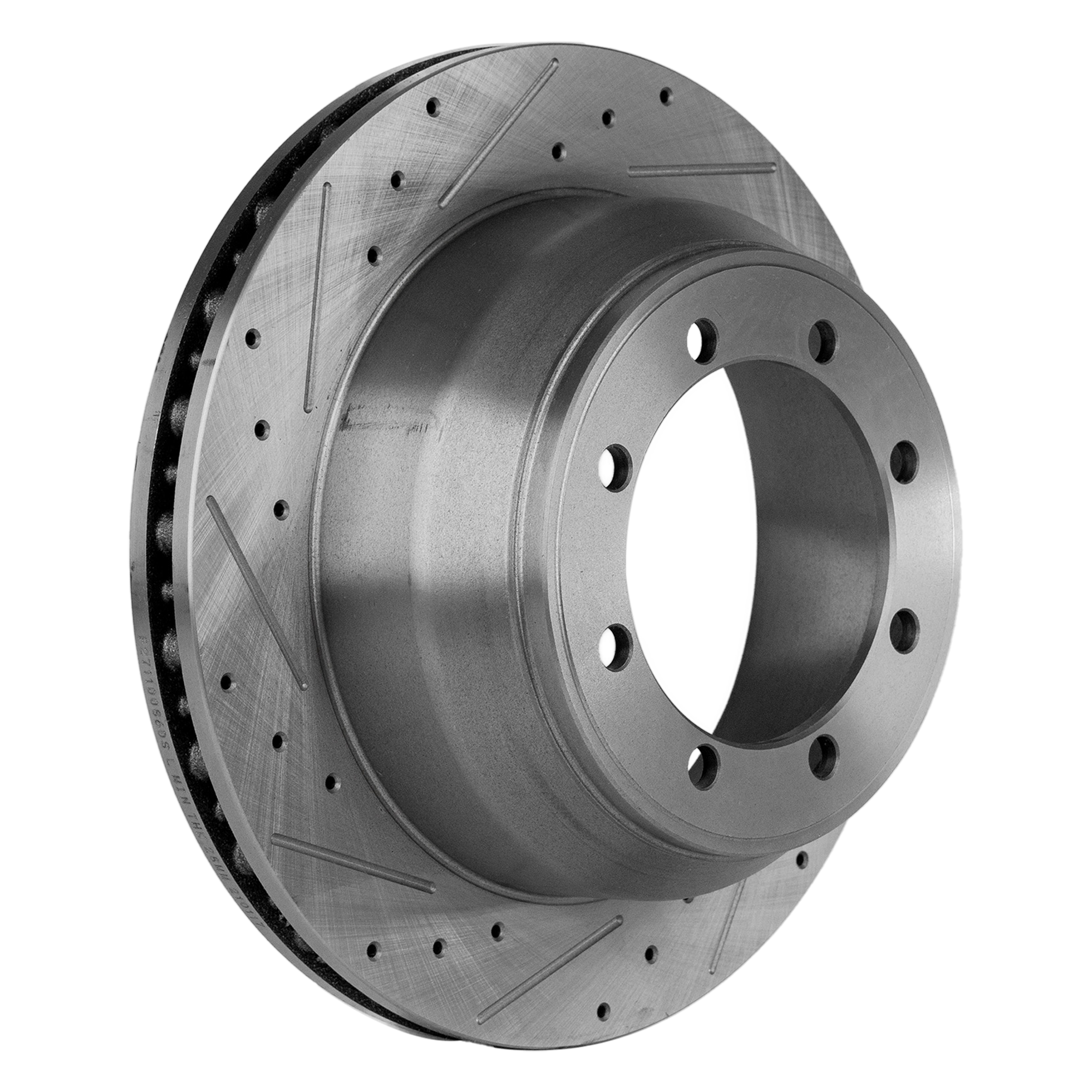 AM F 350 SUPER DUTY 99-04 REAR BRAKE DISC RH=LH Dual Rear Wheel DRW Cross drilled and Slotted SKU STPF27110086DRS OEM 54084-102023-145280-1066824-52