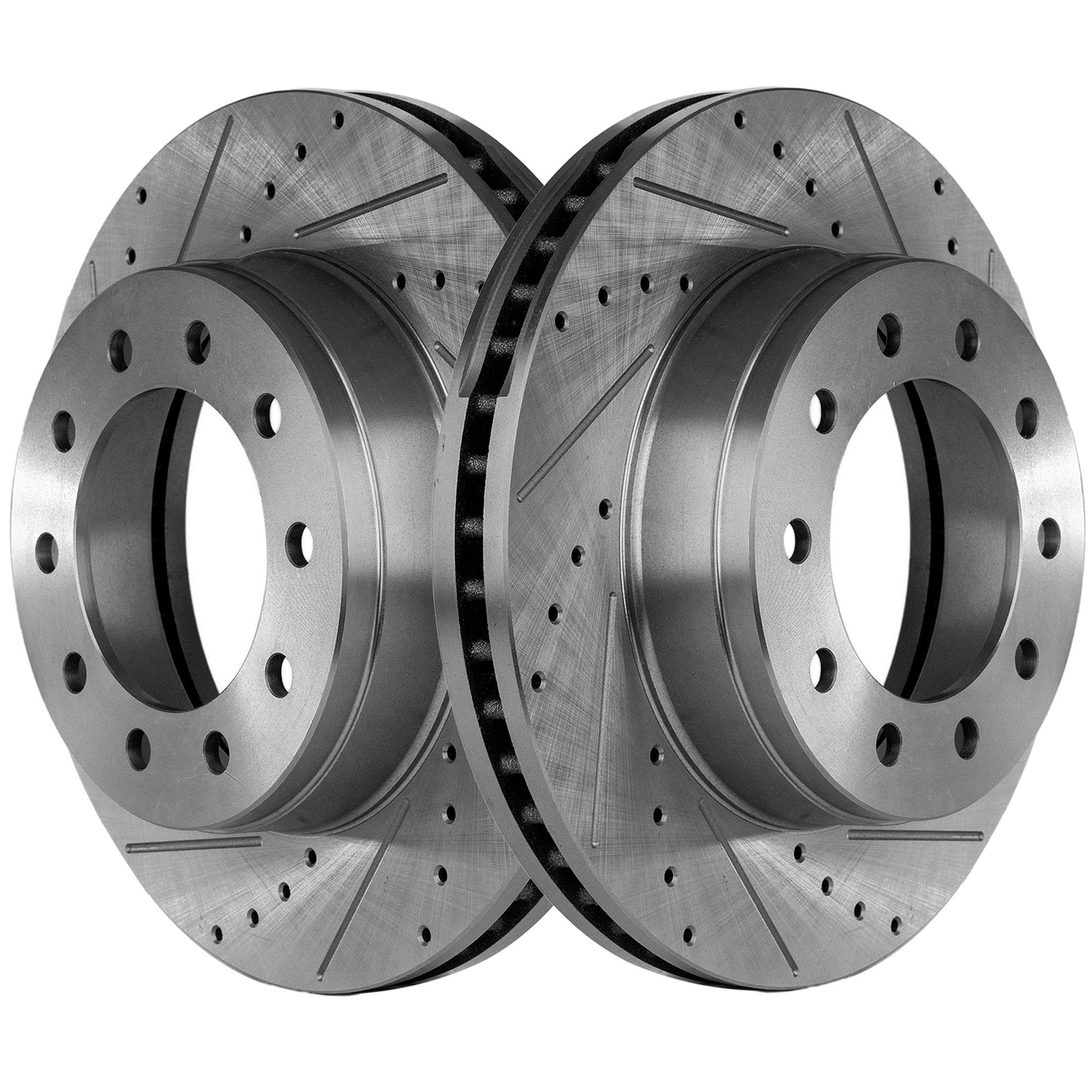 AM F 450 F 550 FUPER DUTY 05-16 FRONT BRAKE DISC RH AND LH Performance Rotor Drilled and Slotted SKU STPF27110087DS OEM 54128-680305-60054197-54128G 6