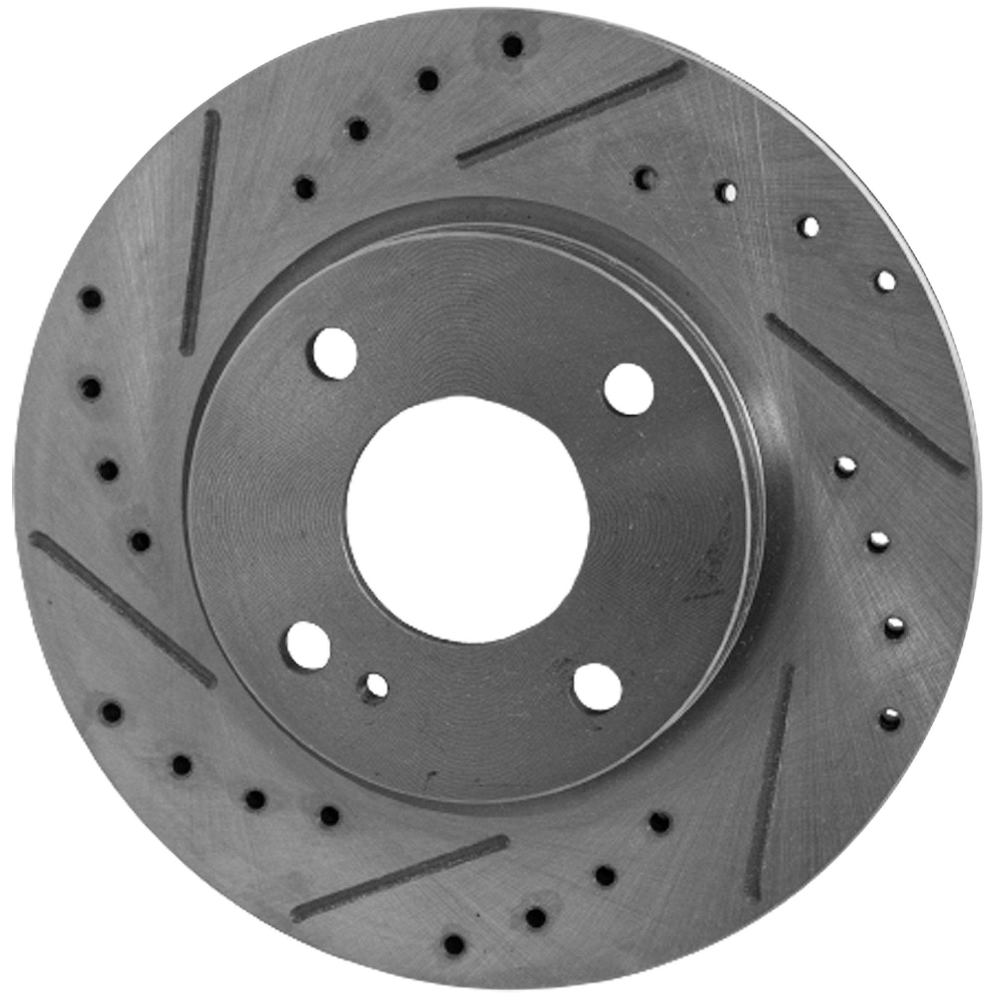 AM FIESTA 11-19 FRONT BRAKE DISC RH=LH Cross drilled and Slotted SKU STPF27110096DRS OEM 42277-54176-680822-850230-8862
