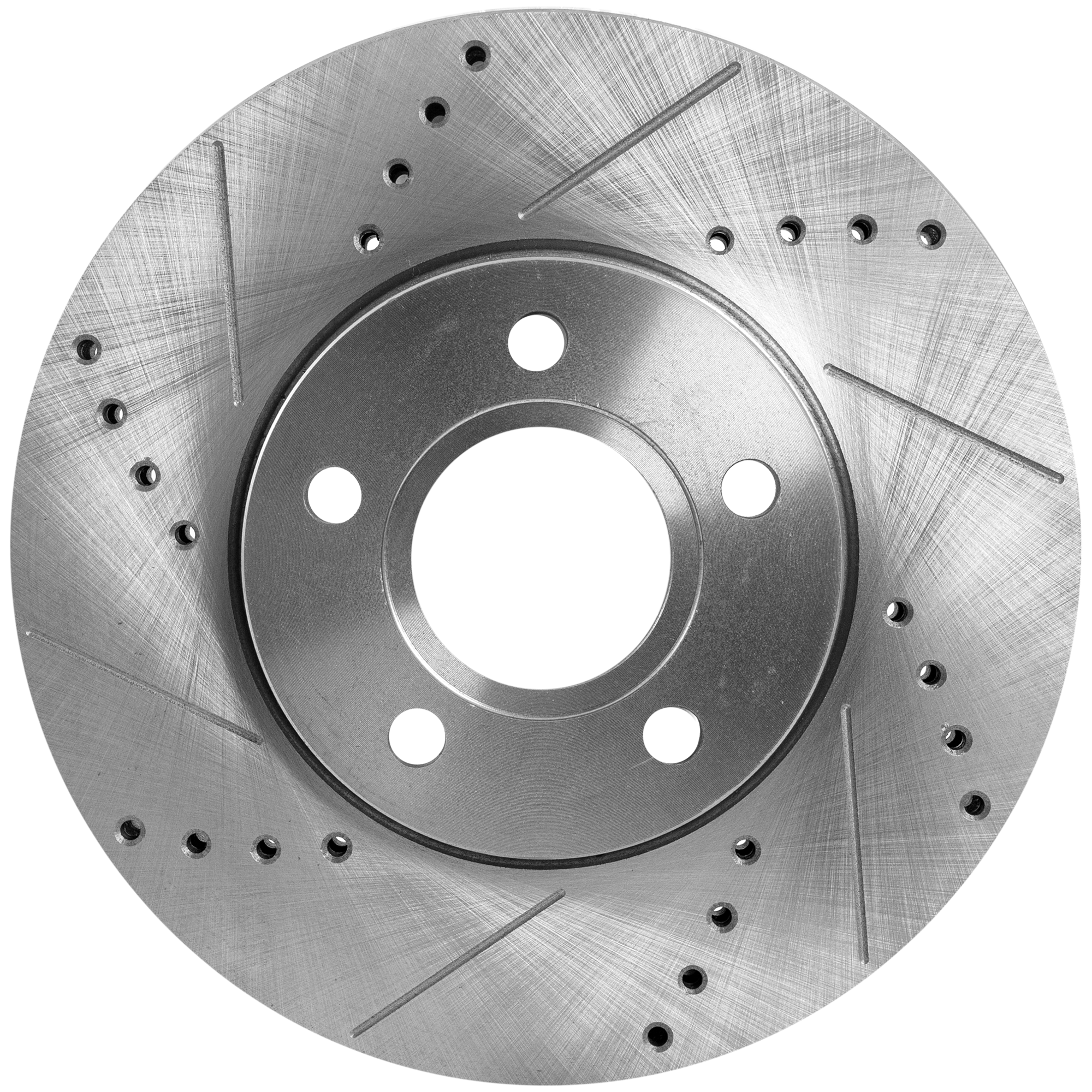 AM S40-04-11 FOCUS 12-18 FRONT BRAKE DISC RH=LH Cross drilled and Slotted SKU STPF27110159DRS