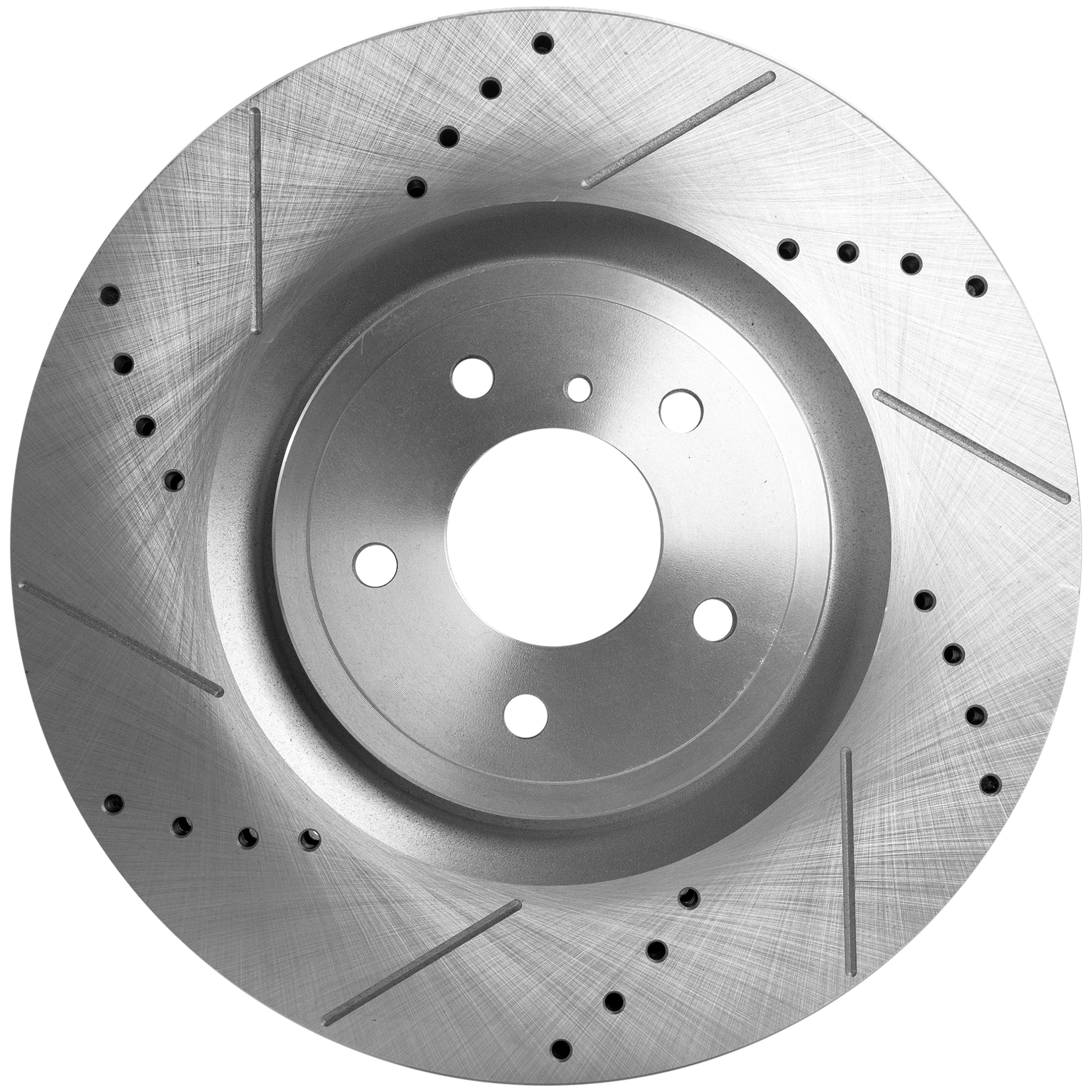 AM G37-08-13 Q50-14-22 FRONT BRAKE DISC RH=LH Cross drilled and Slotted SKU STPI27110007DRS