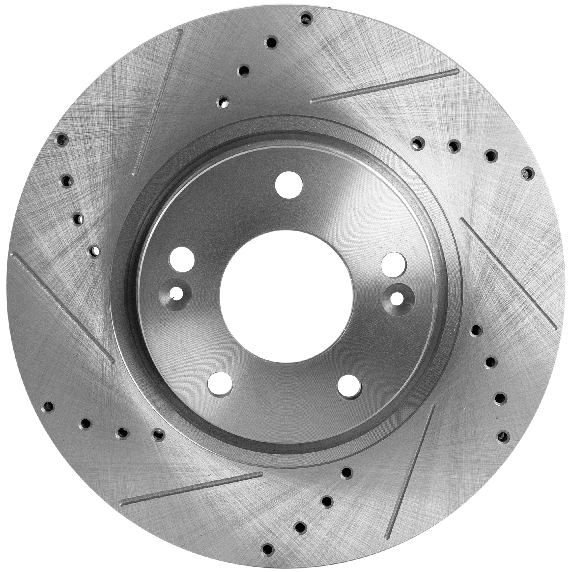 AM SONATA 05-15 TUCSON 10-15 FORTE 10-16 FRONT BRAKE DISC RH=LH Cross drilled and Slotted Vented 5 Lugs SKU STPK27110020DRS OEM 31427-60289-145832-0833006-900