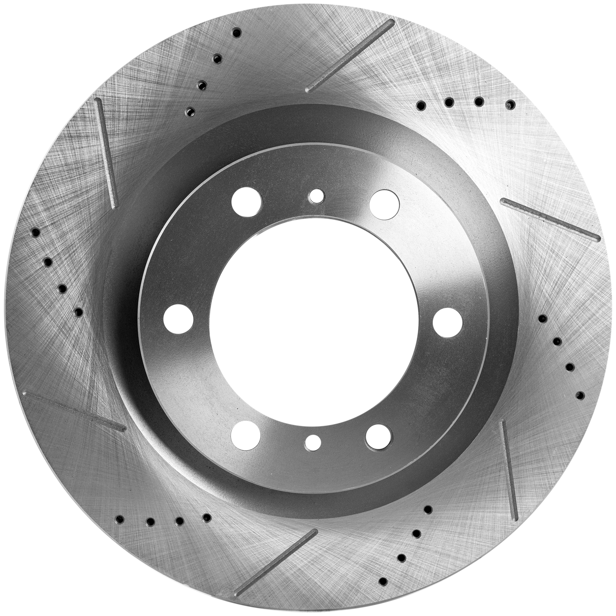 AM GX460-4RUNNER 10-22 FRONT BRAKE DISC RH=LH Cross drilled and Slotted SKU STPL27110015DRS OEM 31554-44714-44819-0833465-8501