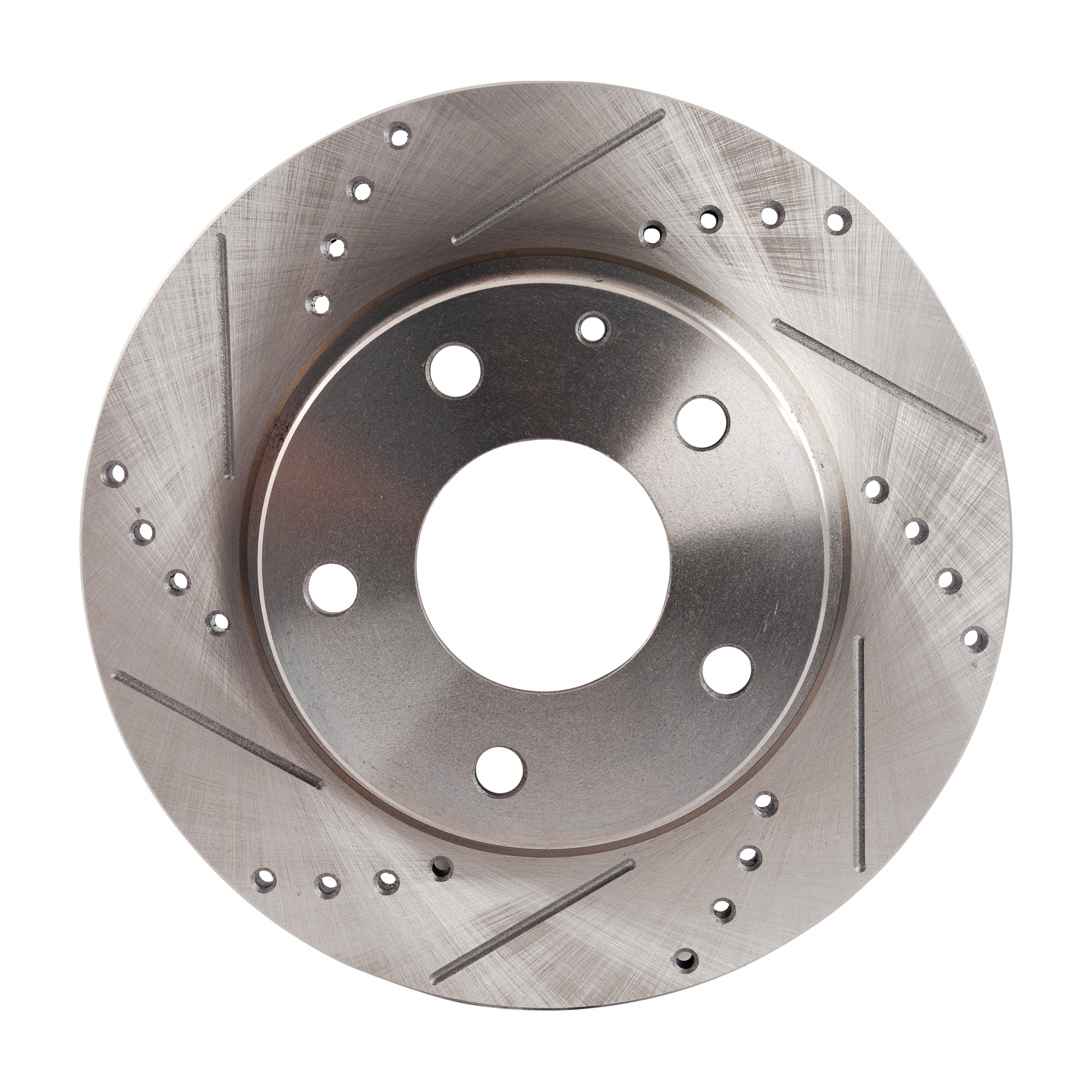 AM MAZDA 3-14-18 REAR BRAKE DISC RH=LH FWD Cross drilled and Slotted SKU STPM27110071DRS OEM 44787-0833586-60080049-981500R
