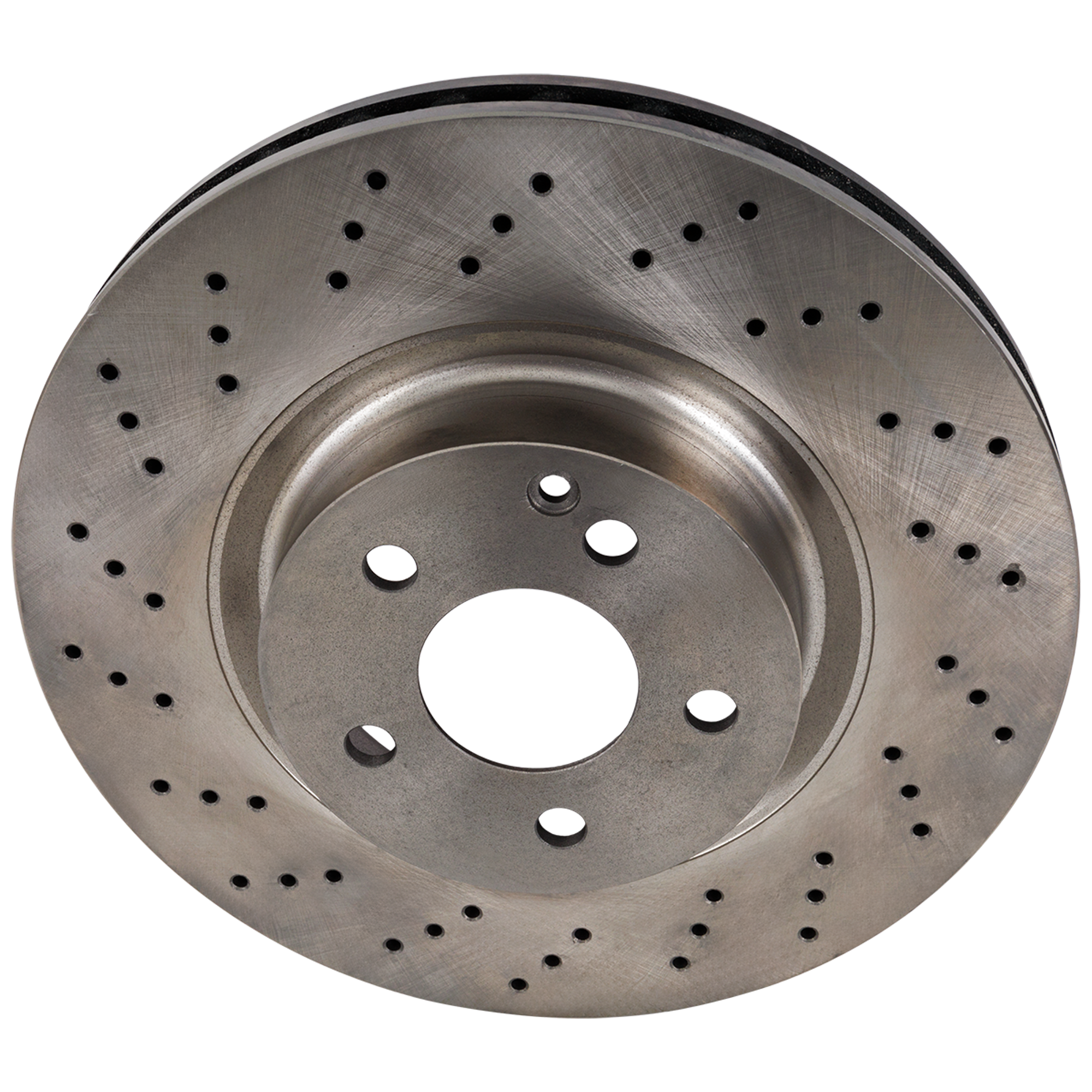 AM CL550-07-08 S550-07-11 FRONT BRAKE DISC RH=LH Cross drilled and Slotted Vented 5 Lugs SKU STPM27110127 OEM 45487-76602-92063079-221421061