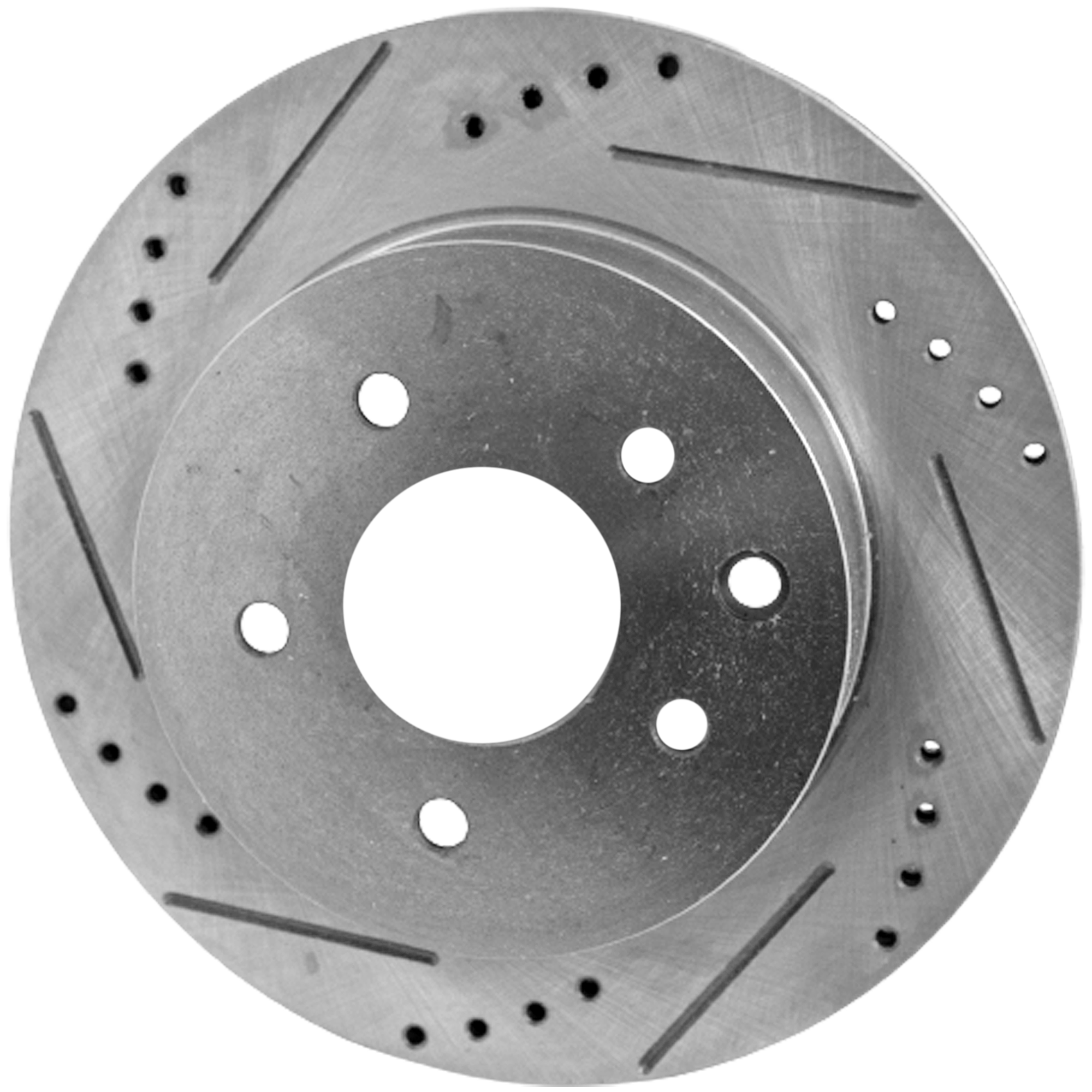 AM 350Z 03-05 ROGUE 08-20 LEAF 11-22 REAR BRAKE DISC RH=LH Cross drilled and Slotted Solid 5 Lugs SKU STPN27110011DRS OEM 31349-900540-48880113-52126093