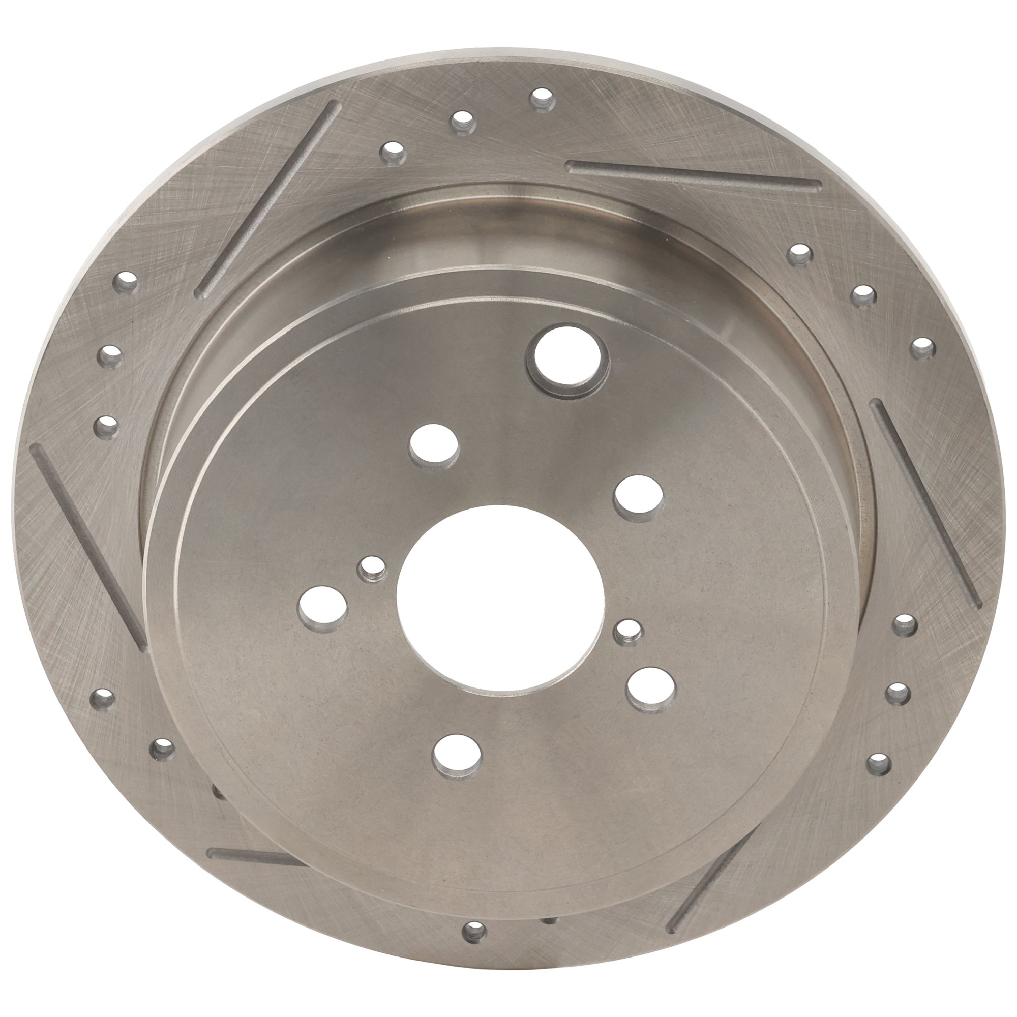 AM IMPREZA 08-14 BRZ 13-16 REAR BRAKE DISC RH=LH Cross drilled and Slotted Solid 5 Lugs SKU STPS27110016DRS OEM 31509-44615-0833329-850128-900