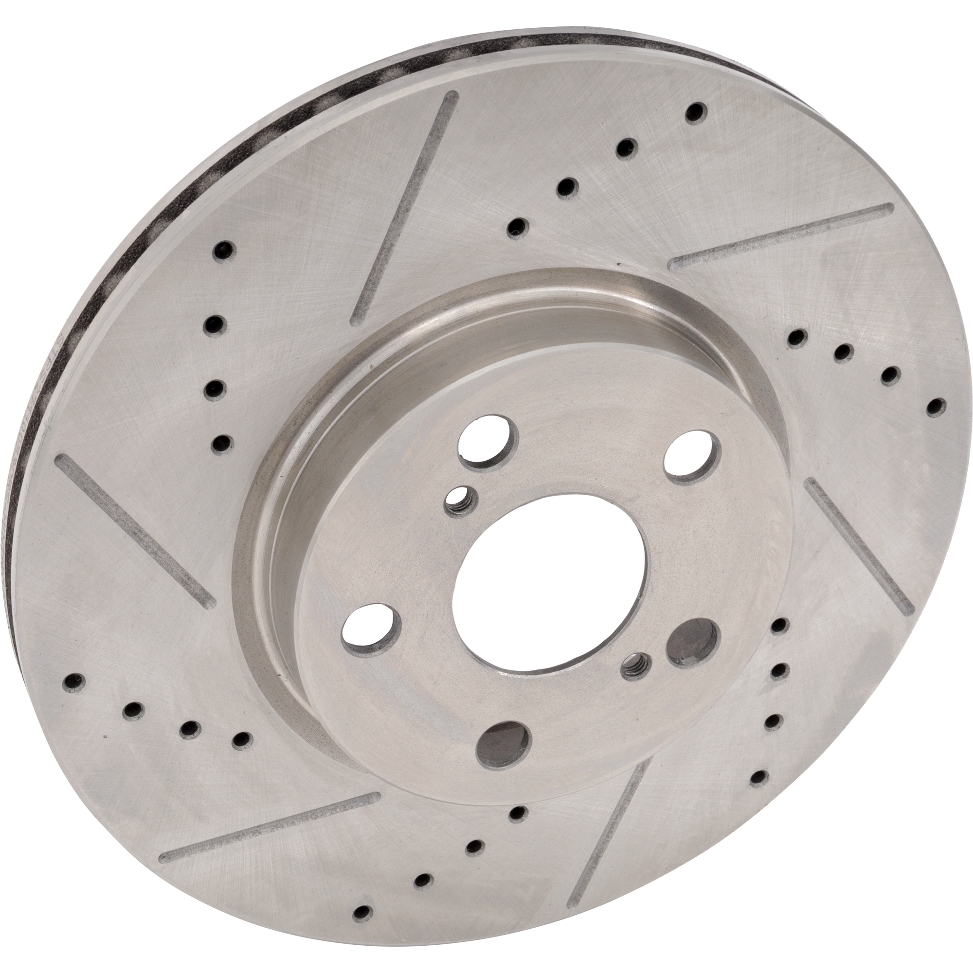 AM COROLLA 09-19 XD 08-14 FRONT BRAKE DISC RH=LH Cross drilled and Slotted Vented 5 Lugs SKU STPS27110053DRS OEM 31505-44622-145818-0833353-850