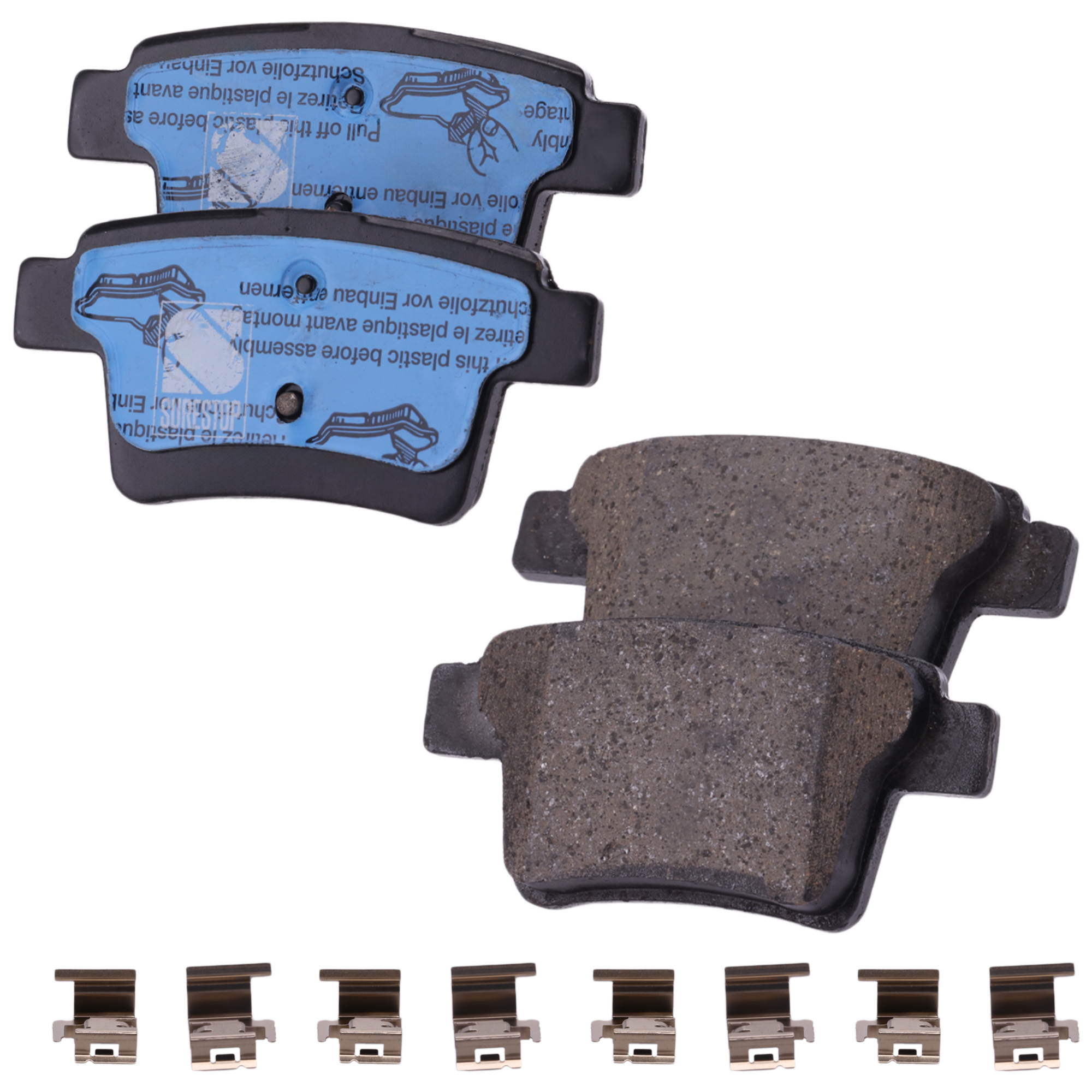 AM FIVE HUNDRED FREESTYLE MONTEGO 05-07 TAURUS SABLE TAURUS X 08-09 REAR BRAKE PAD SET 2 Wheel Set SKU STPSSCP1071 OEM 1522073-5F9Z2200AA 5F9Z2200B 7