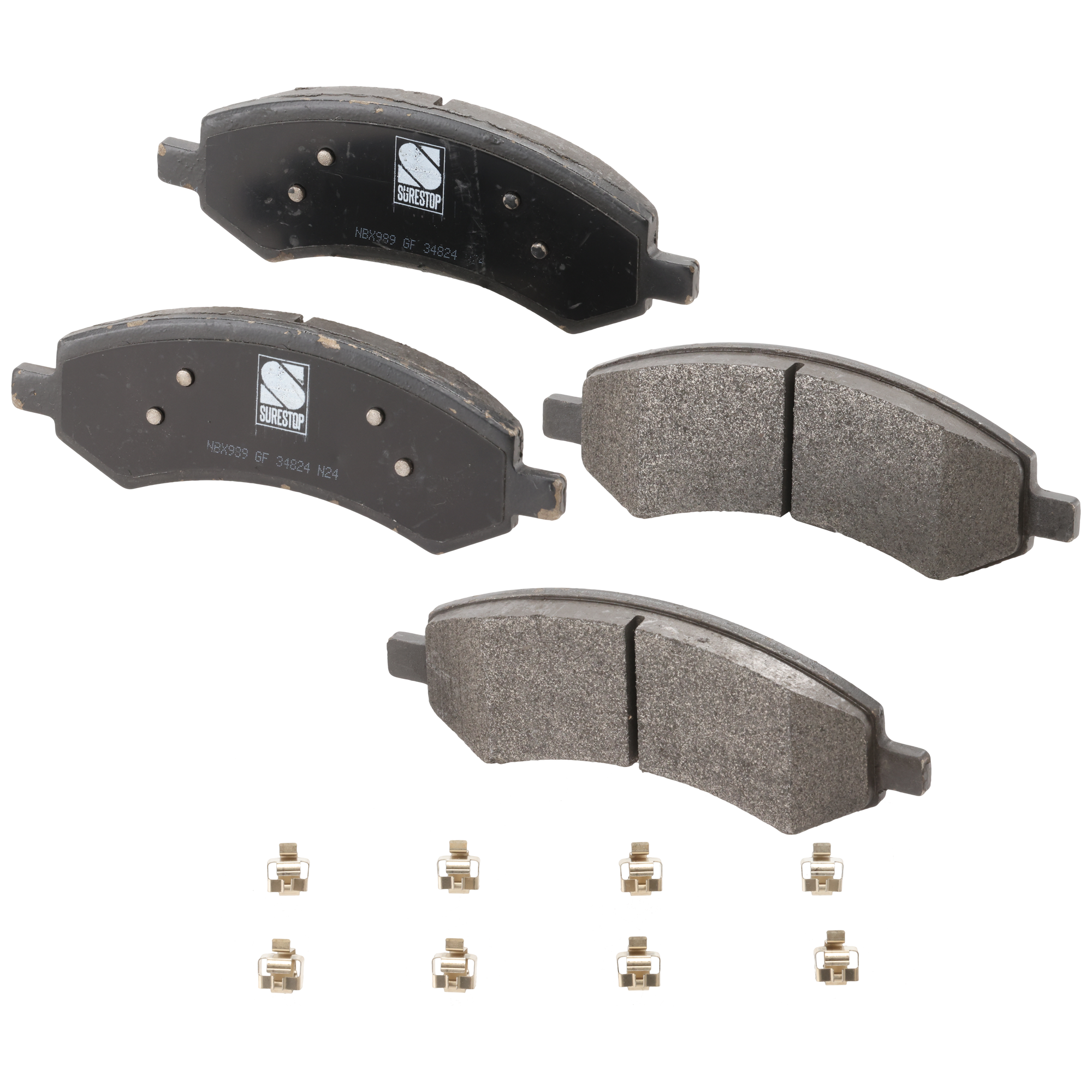 AM DAKOTA 04-10 RAM 1500-06-18 FRONT BRAKE PAD SET 2 Wheel Set SKU STPSSCP1084 OEM 5143350AA 5143350AB 5143350AC