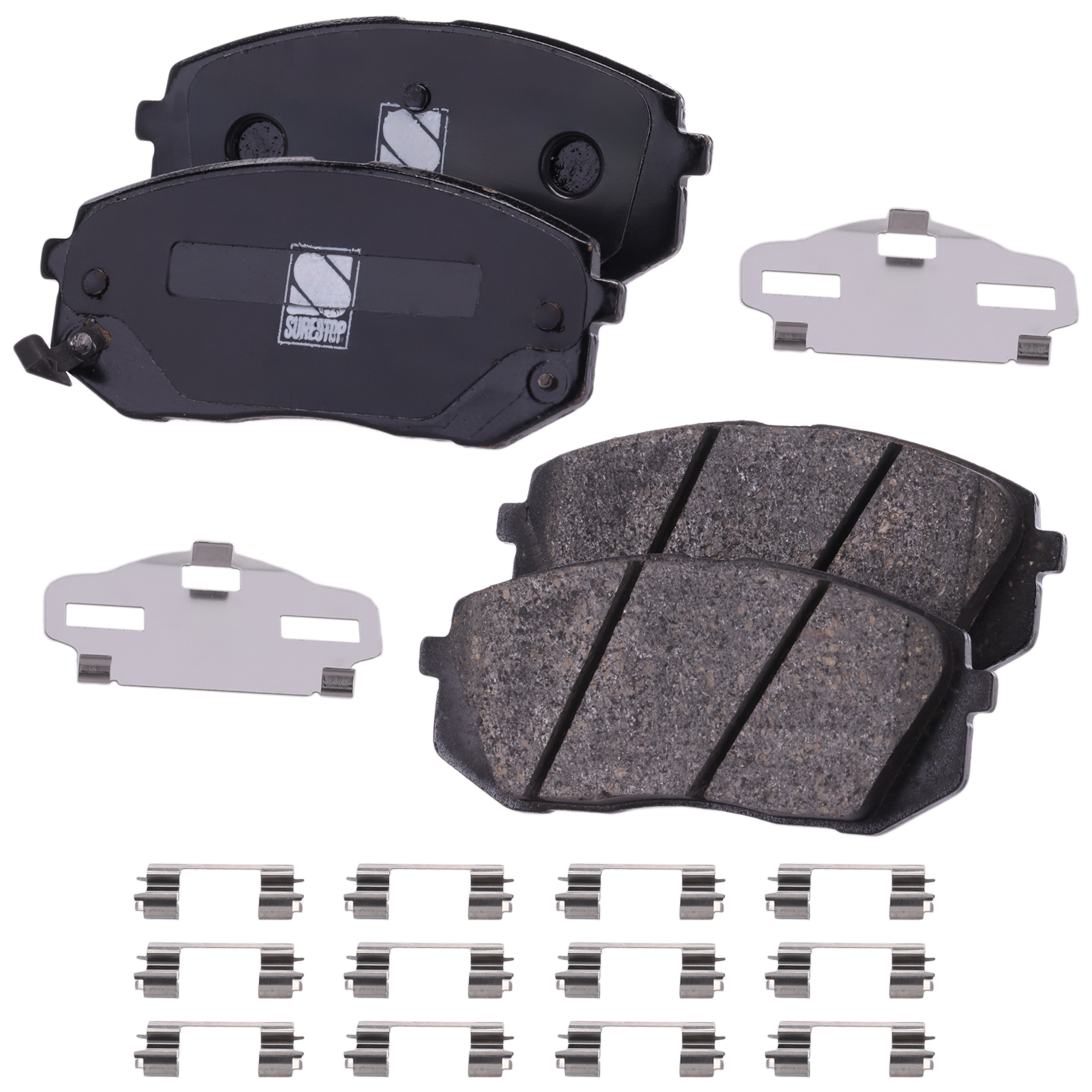 AM RONDO 07-09 SONATA 15-15 FRONT BRAKE PAD SET 2 Wheel Set SKU STPSSCP1295 OEM 581011DA00-581012SA50-581012SA