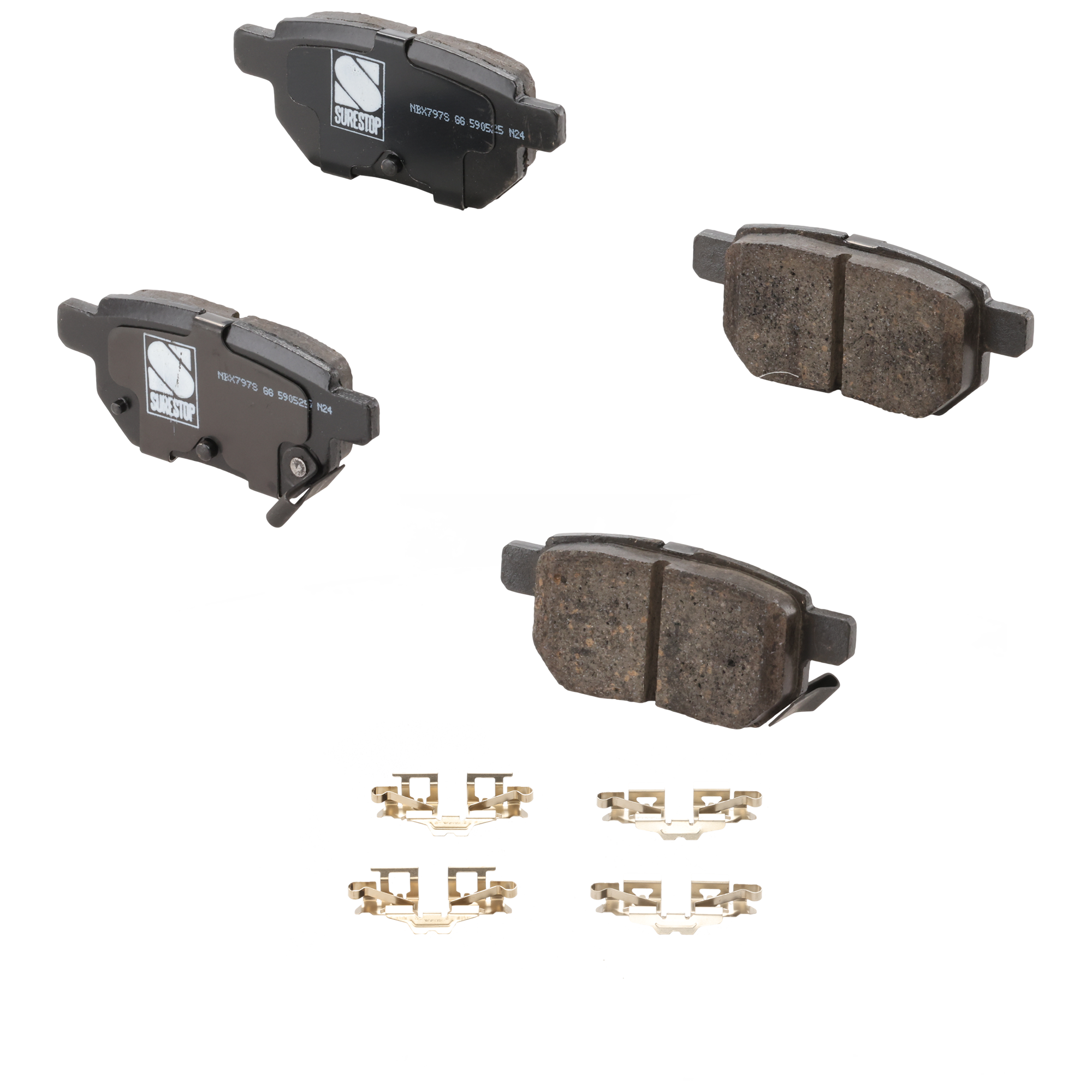 AM XB 08-15 YARIS 12-18 BRAKE PAD SET Rear 2 Wheel Set SKU STPSSCP1354 OEM 0446647101-0446652140-04466521