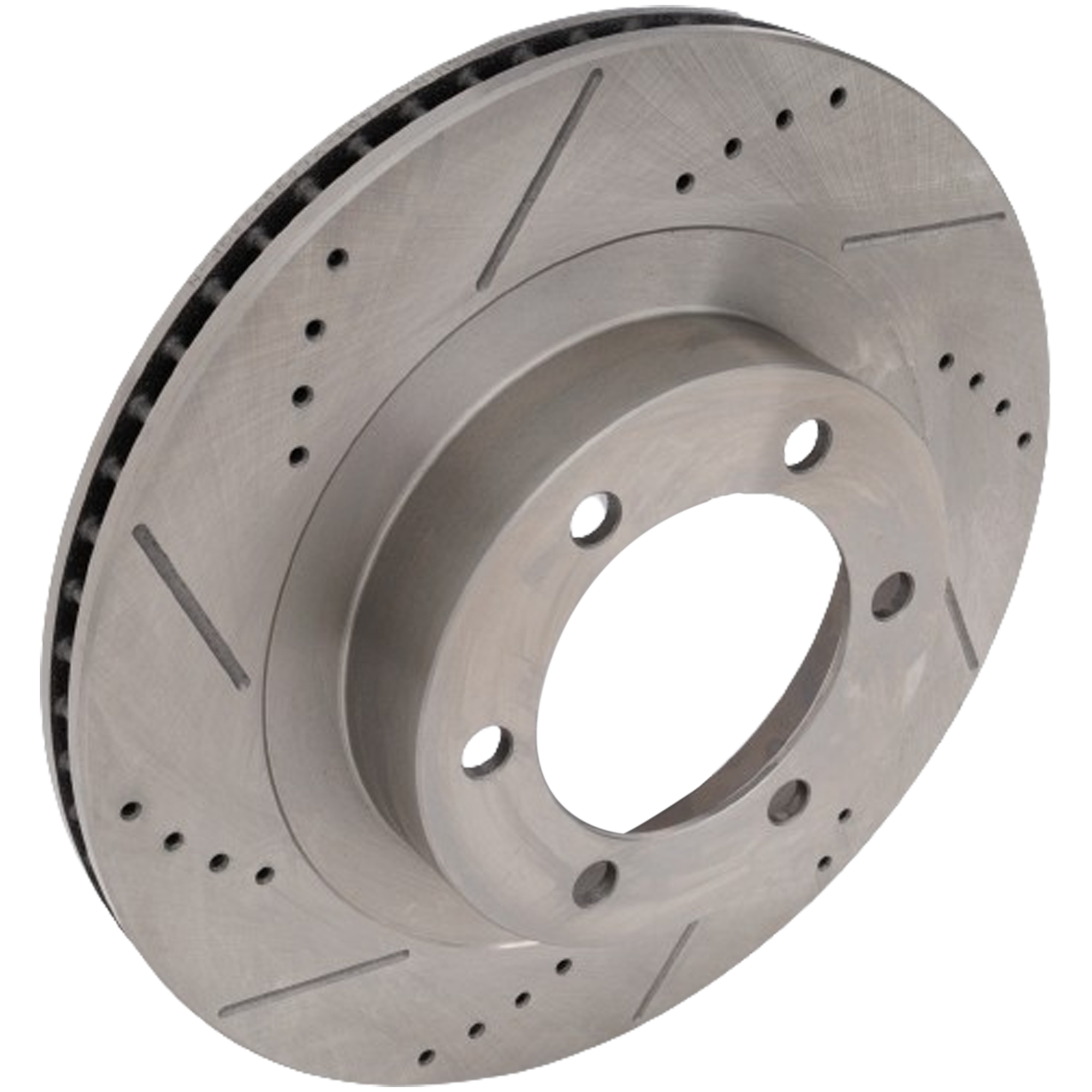 AM 4RUNNER GX470-03-09 FRONT BRAKE DISC RH=LH Cross drilled and Slotted Vented 6 Lugs SKU STPT27110001DRS OEM 31326-145457-479505-980160-488