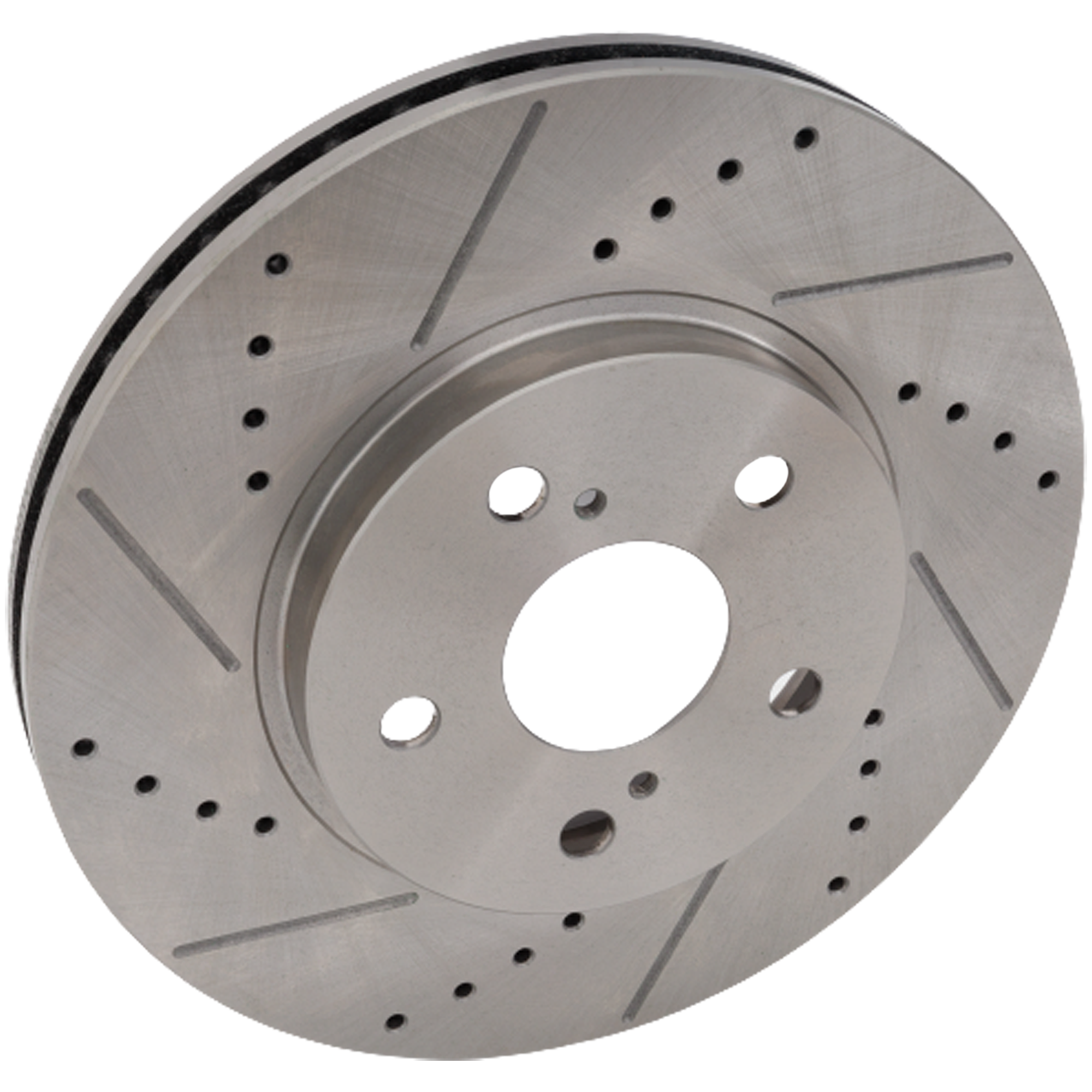 AM CAMRY 02-06 SIENNA 04-10 IS250-06-15 FRONT BRAKE DISC RH=LH 5 Lugs Plain Hat Cross drilled and Slotted Vented 5 Lugs SKU STPT27110008DRS OEM 19380-31314-31451-44627-145471