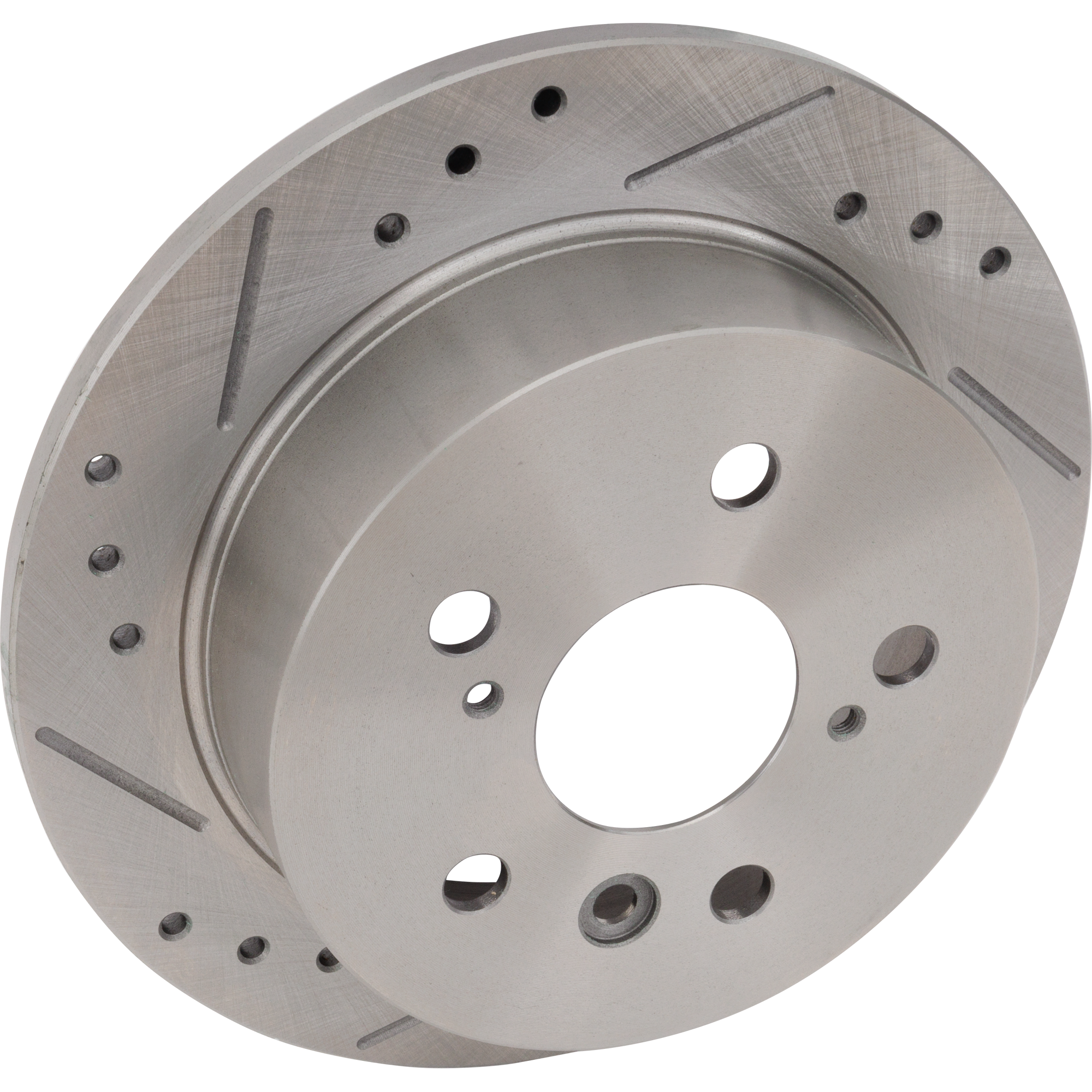 AM CAMRY 02-06 SOLARA 04-08 REAR BRAKE DISC RH=LH Cross drilled and Slotted Solid 5 Lugs SKU STPT27110009DRS OEM 31322-145411-0832934-980076-48