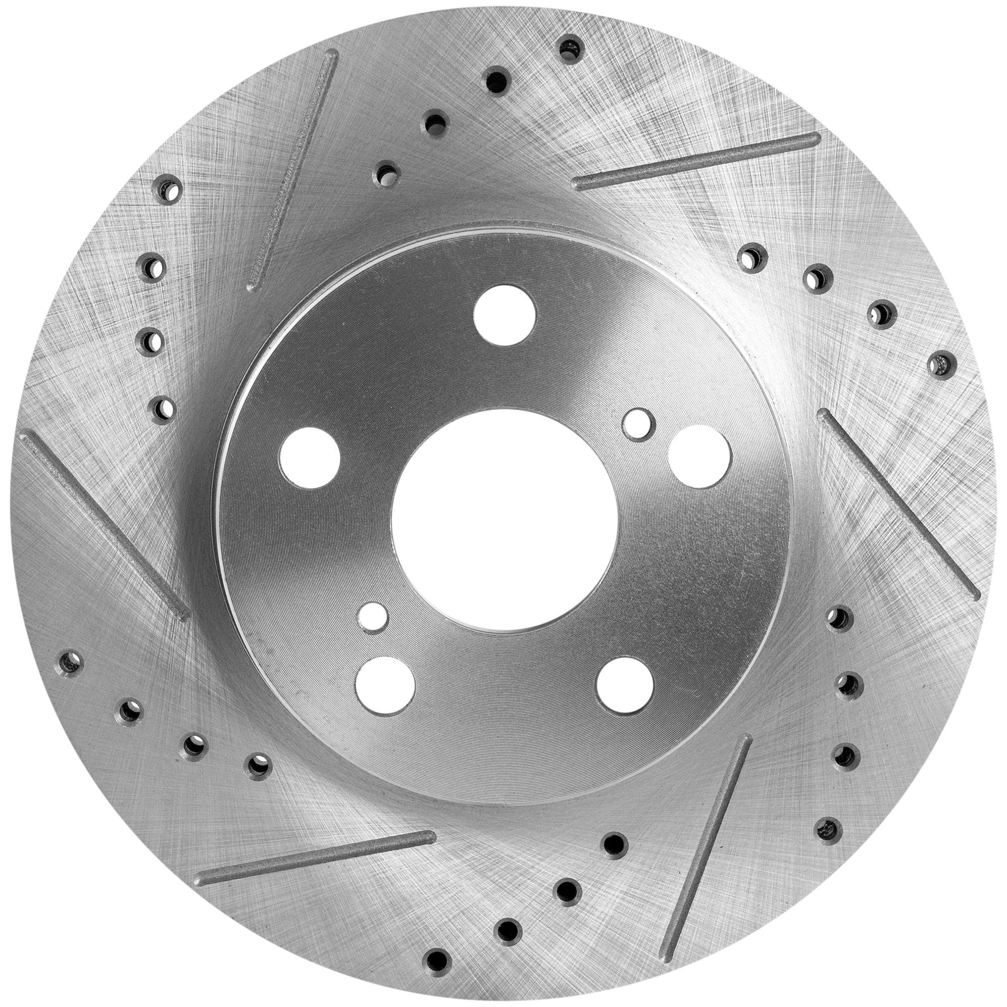 AM PRIUS 10-15 CT200H 11-16 PRIUS PLUG IN 12-15 FRONT BRAKE DISC RH=LH Cross drilled and Slotted Vented 5 Lugs SKU STPT27110041DRS OEM 31541-44662-0833436-850165-600