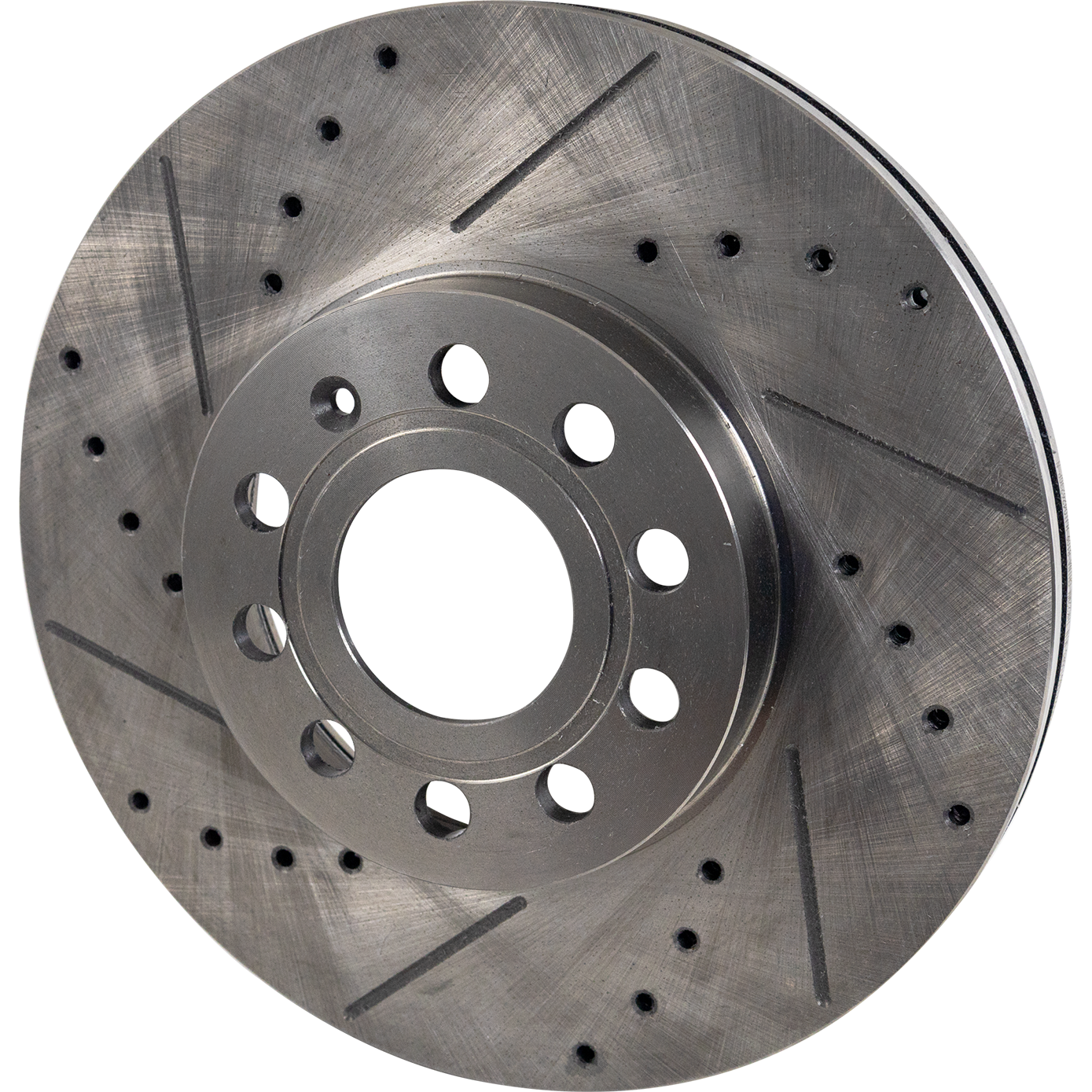 AM JETTA 05-21 GOLF 10-21 FRONT BRAKE DISC RH=LH Cross drilled and Slotted SKU STPV27110015DRS OEM 34303-45111-900412-60074028-45
