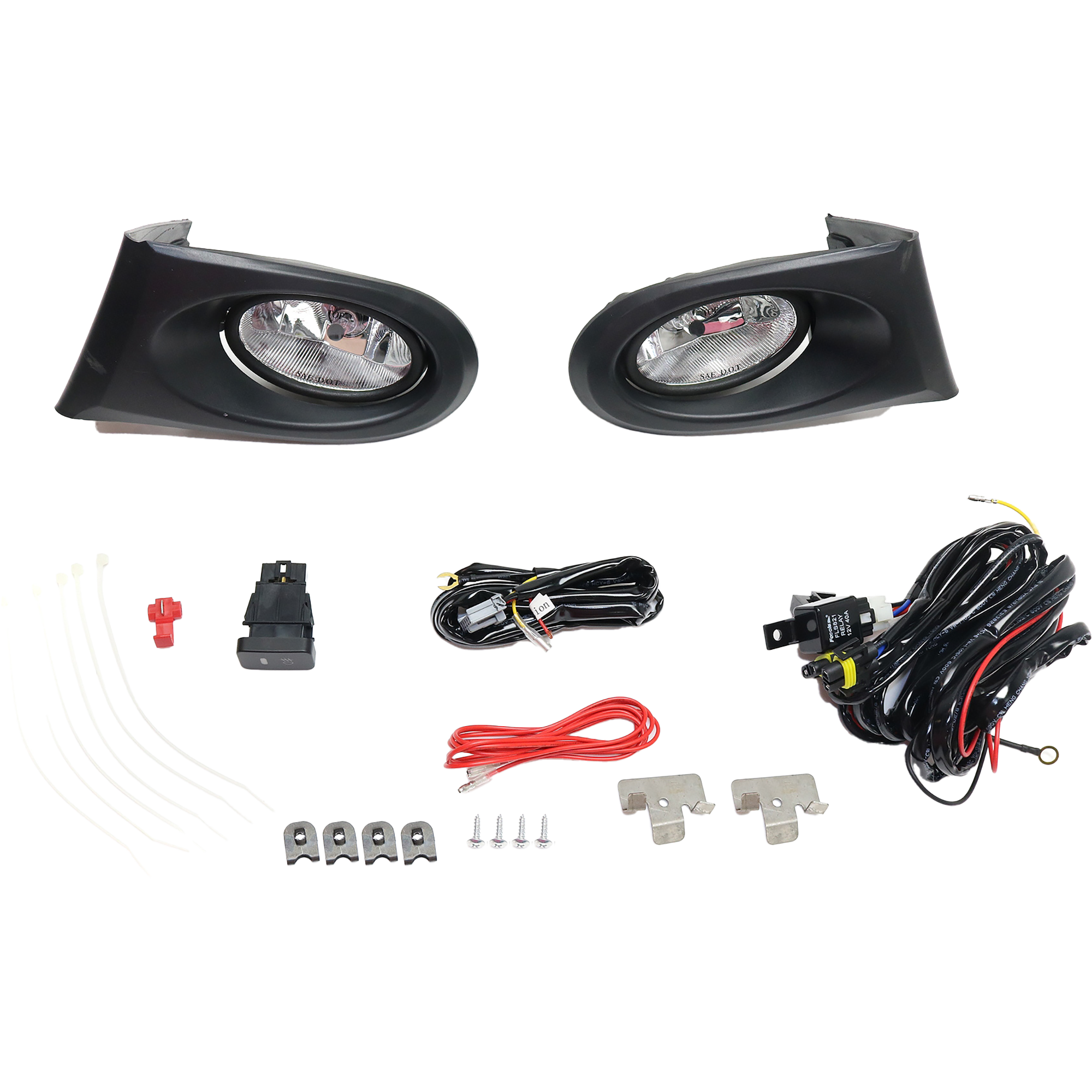 AM RSX 02-04 FRONT FOG LAMP RH AND LH Assembly Halogen Clear Lens SKU STYAC0204FL1 OEM Performance