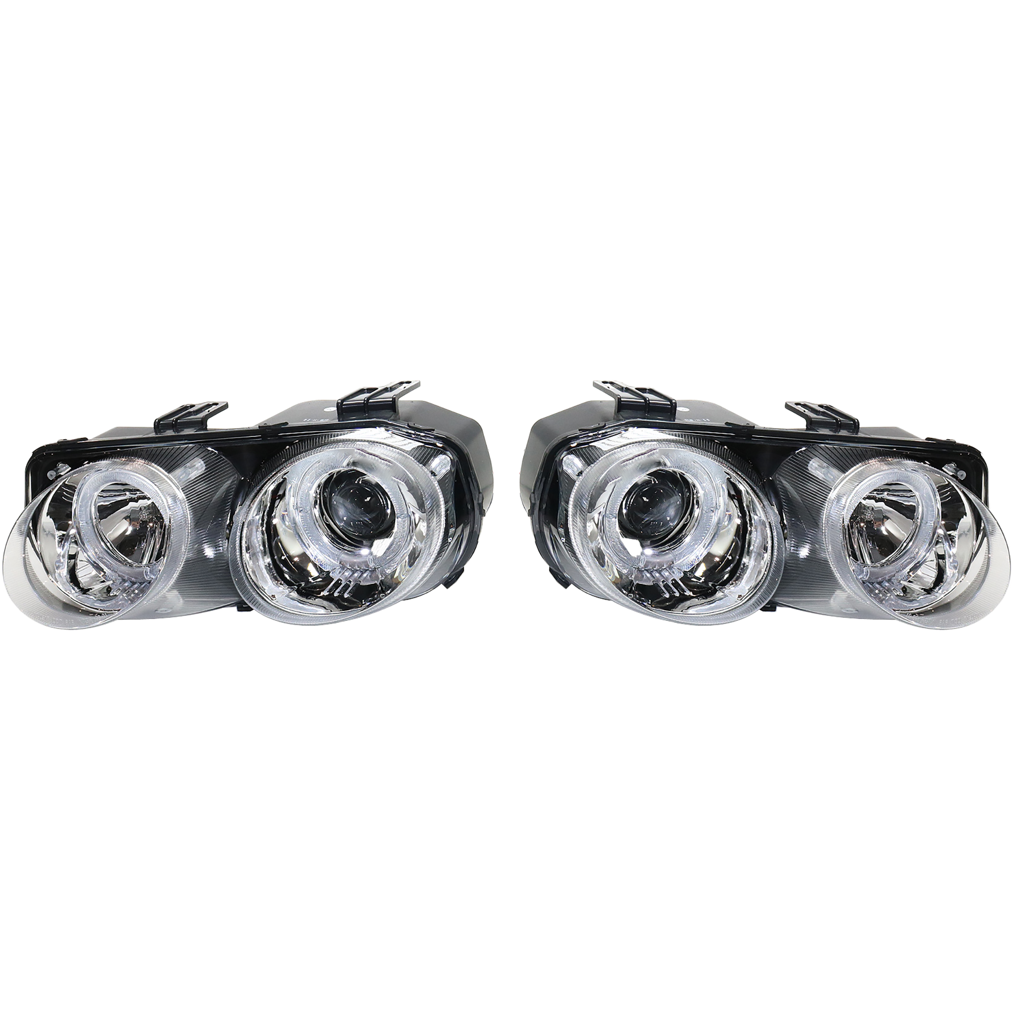 AM INTEGRA 98-01 HALO PROJECTOR HEAD LAMP RH AND LH Assembly Chrome Interior Clear Lens SKU STYAC9801PHLS1 OEM 33151ST7A03 PFM 33101ST7A03 PF