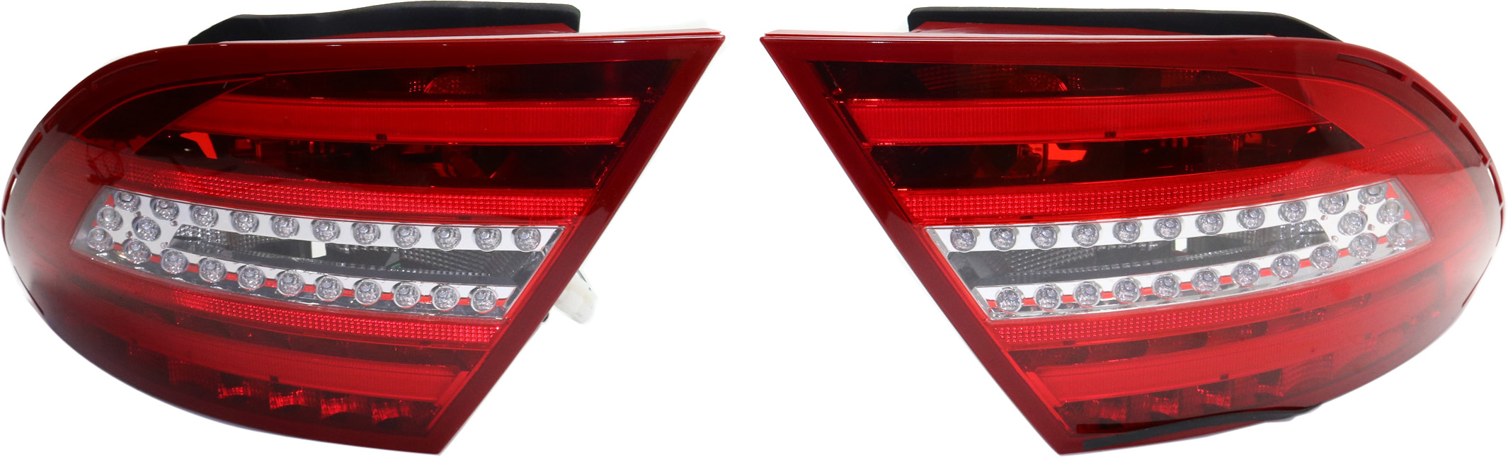 AM C CLASS 12-14 LED CLEAR TAIL LAMP Set RH and LH Assembly Clear Red Lens SKU STYBZ1213LCTL1 Partslink MB2811100 OEM Performance