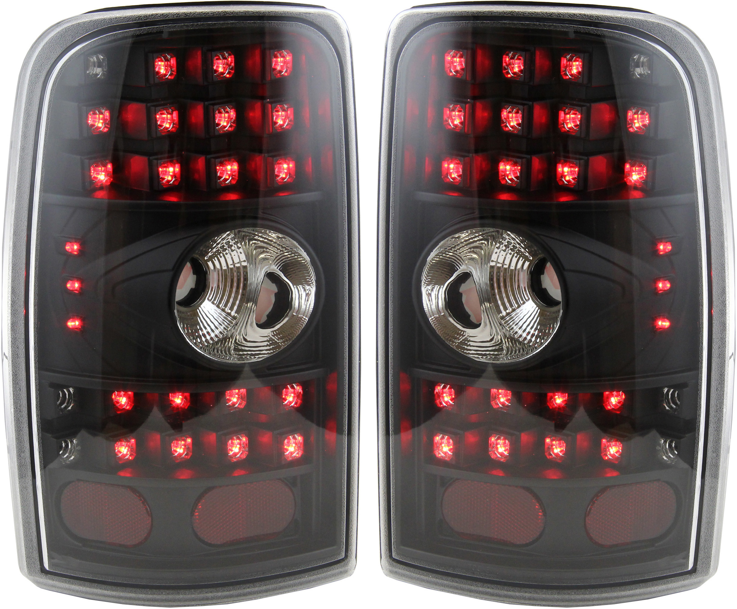 AM SUBURBAN TAHOE YUKON 00-06 LED CLEAR TAIL LAMP Assy Set RH and LH Black Interior Clear Lens SKU STYCV0006LCTL1 Partslink GM2811211 OEM Performance