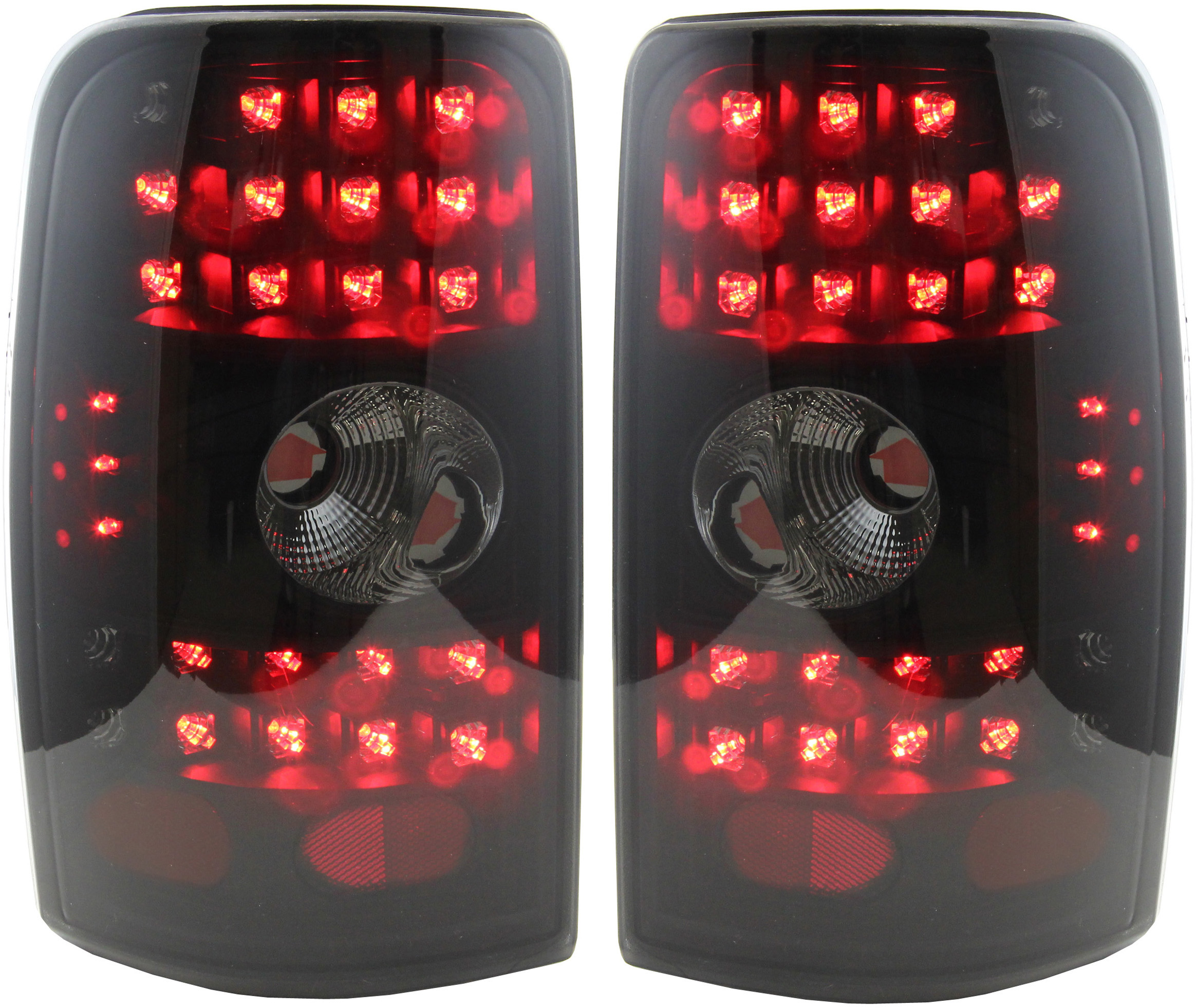 AM SUBURBAN TAHOE YUKON 00-06 TAIL LAMP RH and LH Asmbly LED Black Interior Smoke Lens w o Rvrse Bulb SKU STYCV0006LCTL2 OEM Performance