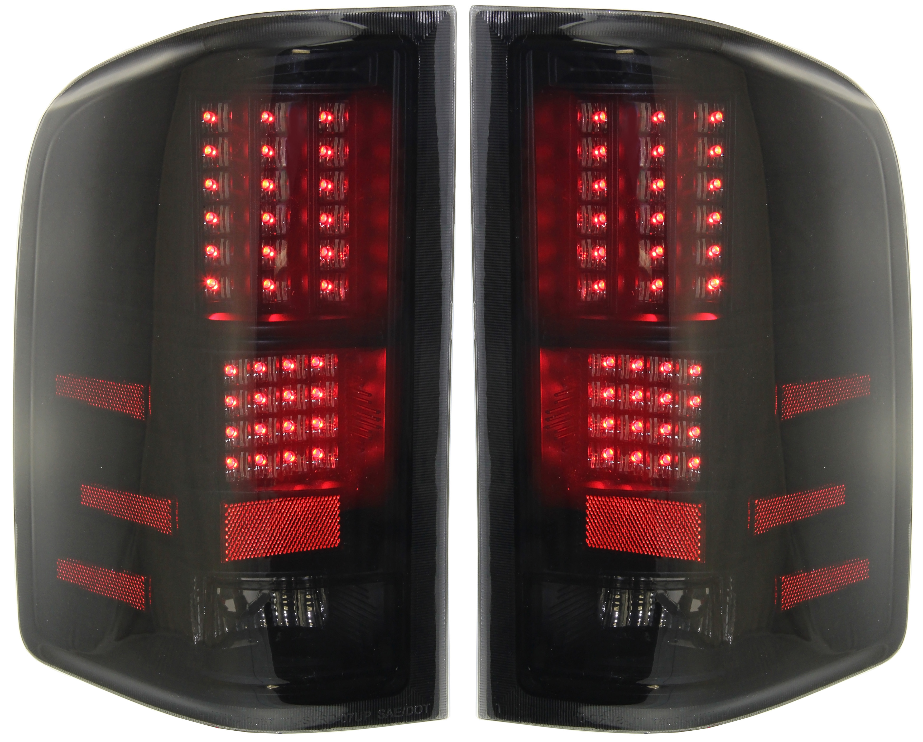 AM SILVERADO 07-13 TAIL LAMP RH AND LH Assembly LED Black Interior Smoke Lens Excludes 2007 Classic SKU STYCV0713LCTL3