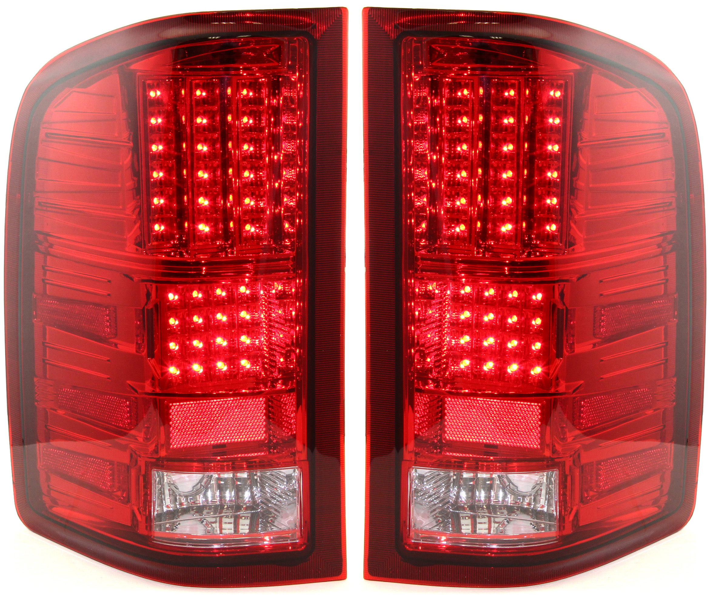 AM SILVERADO 07-13 TAIL LAMP RH AND LH Assembly LED Chrome Interior Red Lens Excludes 2007 Classic SKU STYCV0713LCTL4
