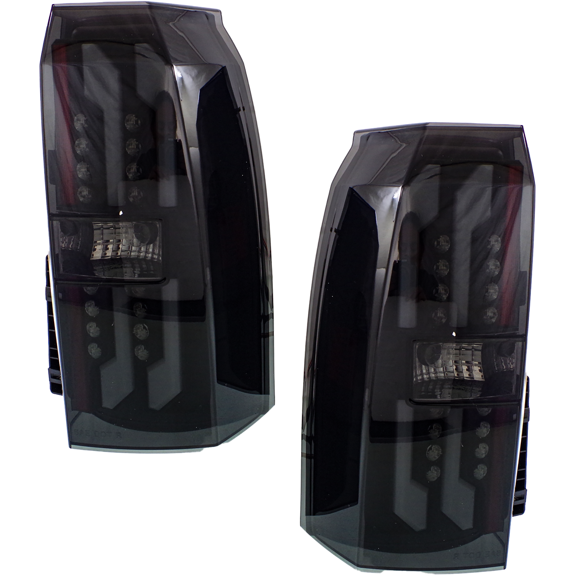 AM TAHOE 15-17 LED CLEAR TAIL LAMP Assembly Set RH AND LH Black Interior Smoked Lens SKU STYCV1516LCTL3 OEM Performance