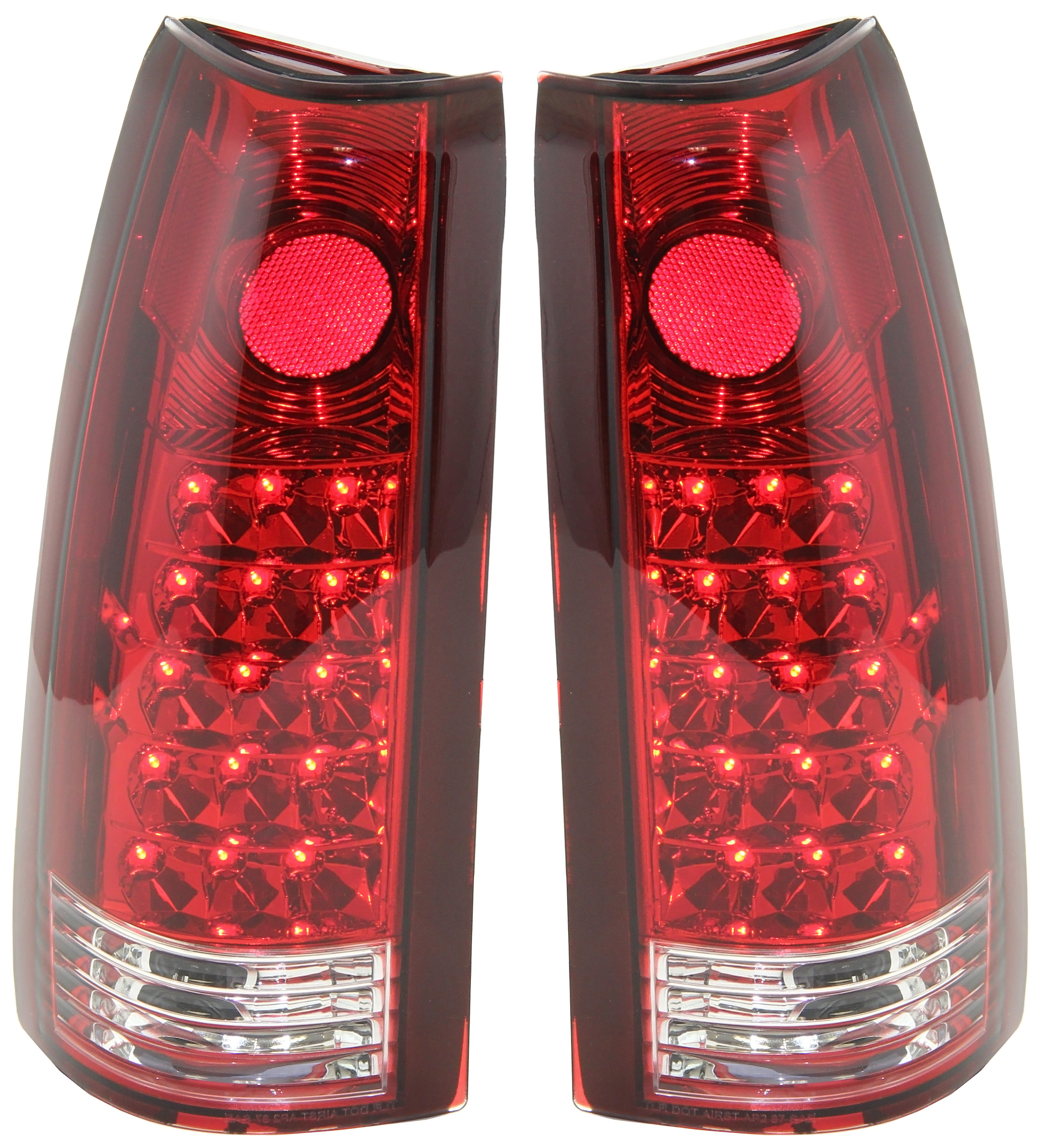 AM C K FULL SIZE P U 88-00 TAIL LAMP RH AND LH Assembly LED Set of 2 Clear Red Lens SKU STYCV8802TL1