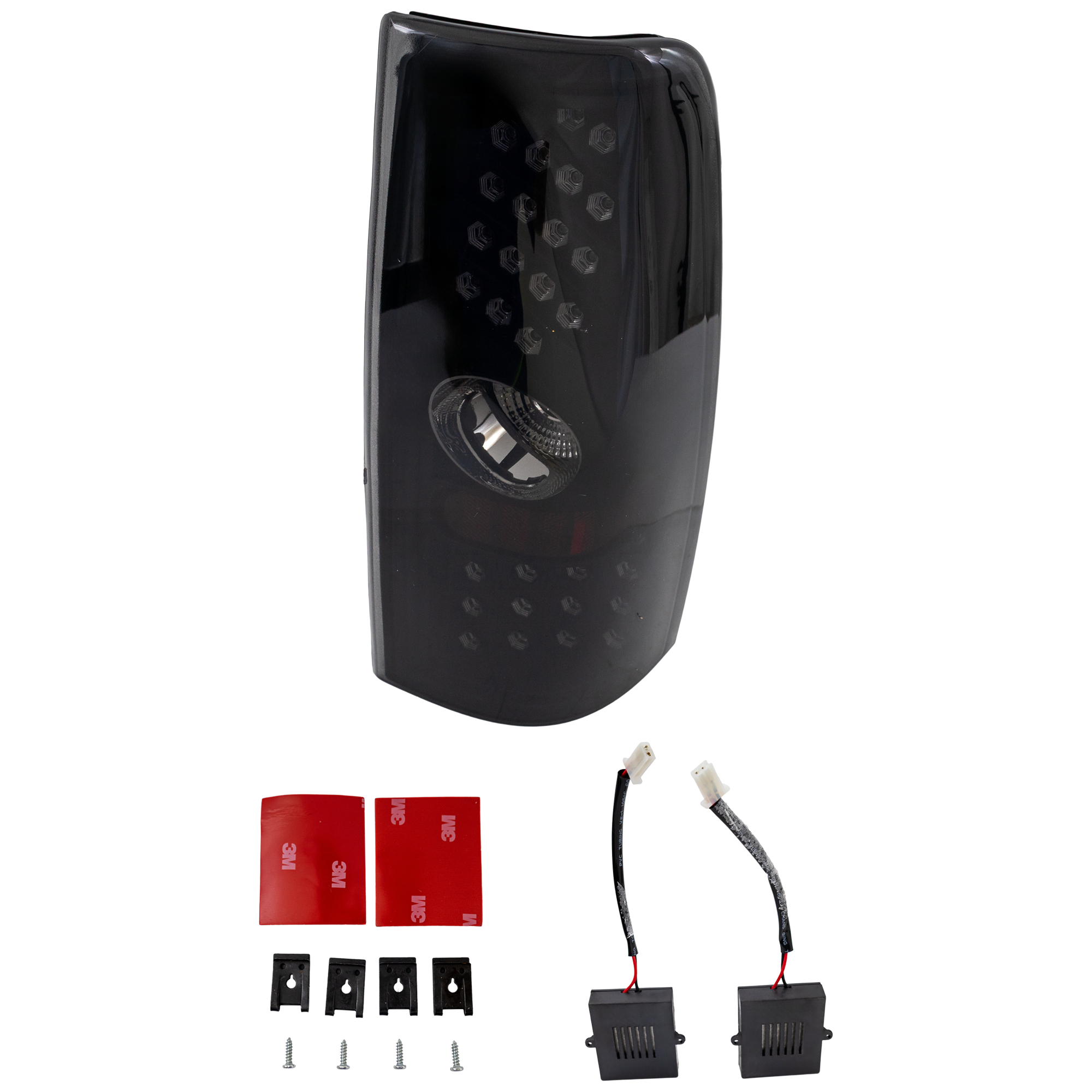 AM SILVERADO P U 99-06 TAIL LAMP RH and LH Assmbly LED Blck Intr Smk Lns Exc. Hybrid w o Rvrse Blb SKU STYCV9906LCTL1 OEM Performance