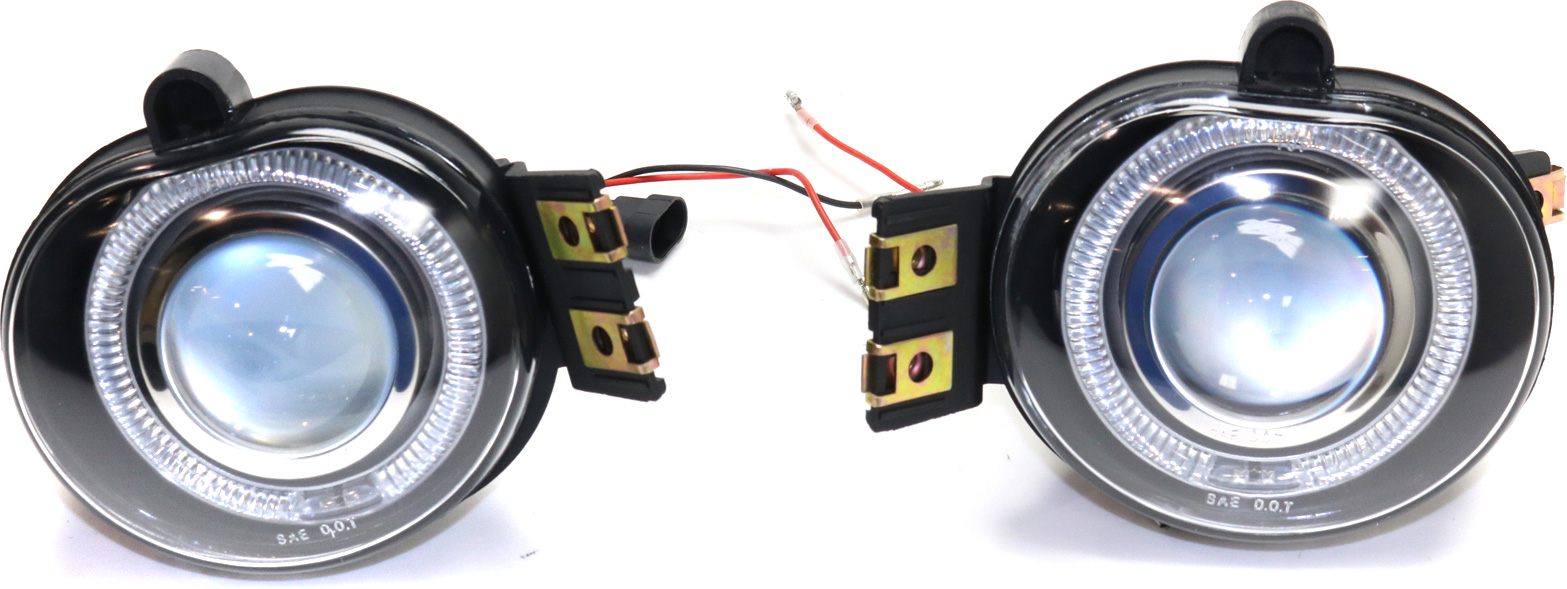 AM DODGE FULL SIZE P U 1500-02-08-2500-3500-03-09 FRONT FOG LAMP RH AND LH Assembly Halo Projector Type Clear Lens SKU STYDG0209FL1 OEM Performance
