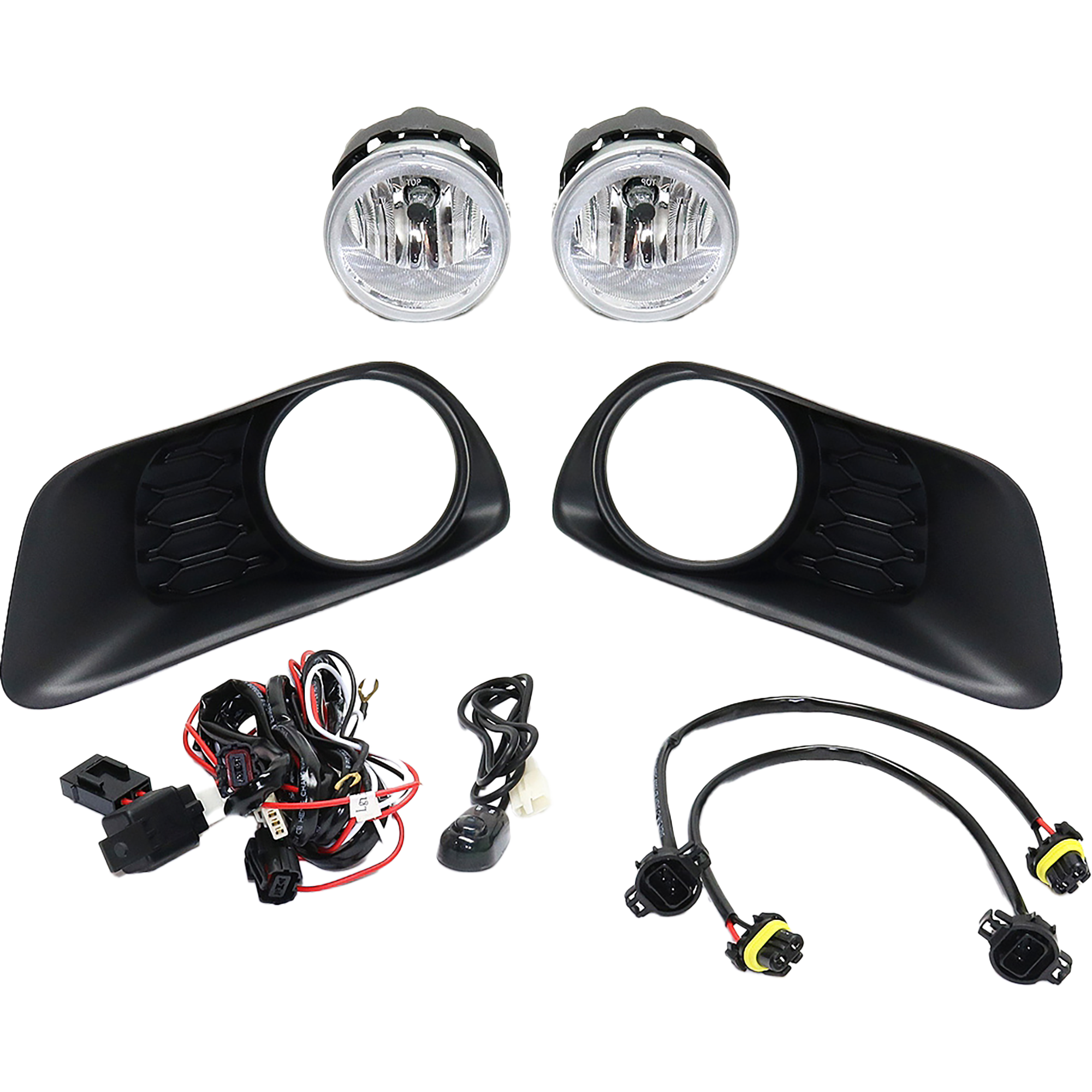 AM GRAND CARAVAN 11-19 FRONT FOG LAMP RH AND LH Assembly Halogen Clear Lens SKU STYDG1216FL1 OEM Performance