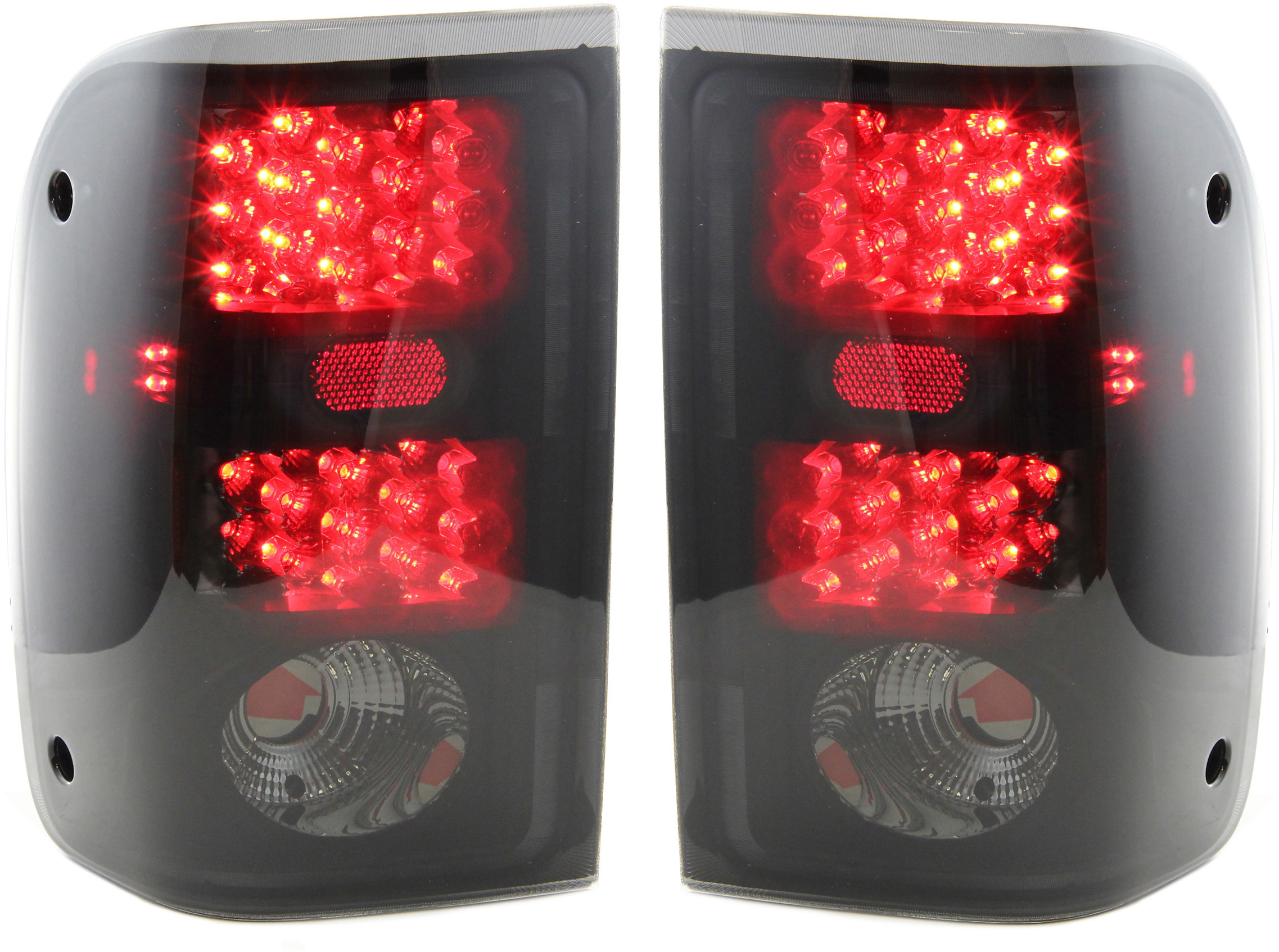AM RANGER 00-03 TAIL LAMP RH and LH Asmbly LED Black Interior Smoke Lens w o Rvrse Bulb SKU STYFD0003LCTL1 OEM Performance