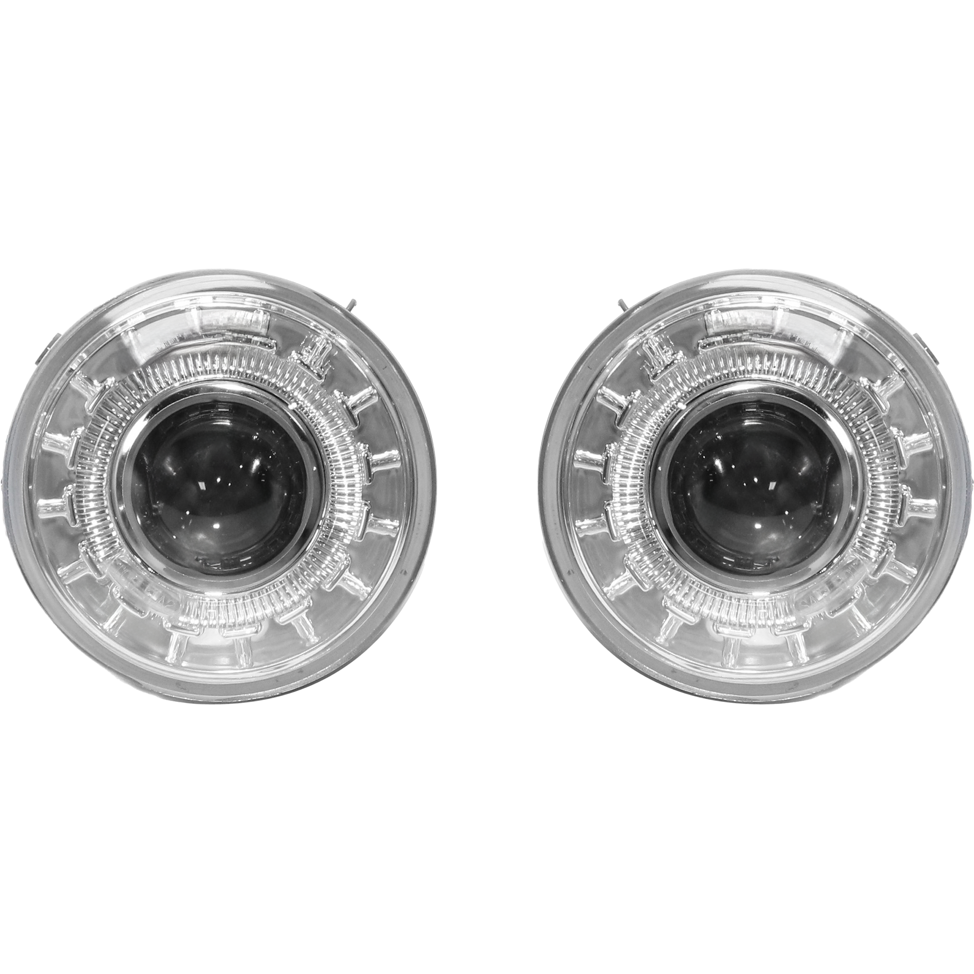 AM F 150-06-10 MARK LT 06-08 FRONT FOG LAMP RH AND LH Assembly Halo Projector Type Clear Lens SKU STYFD0610FL3 OEM Performance