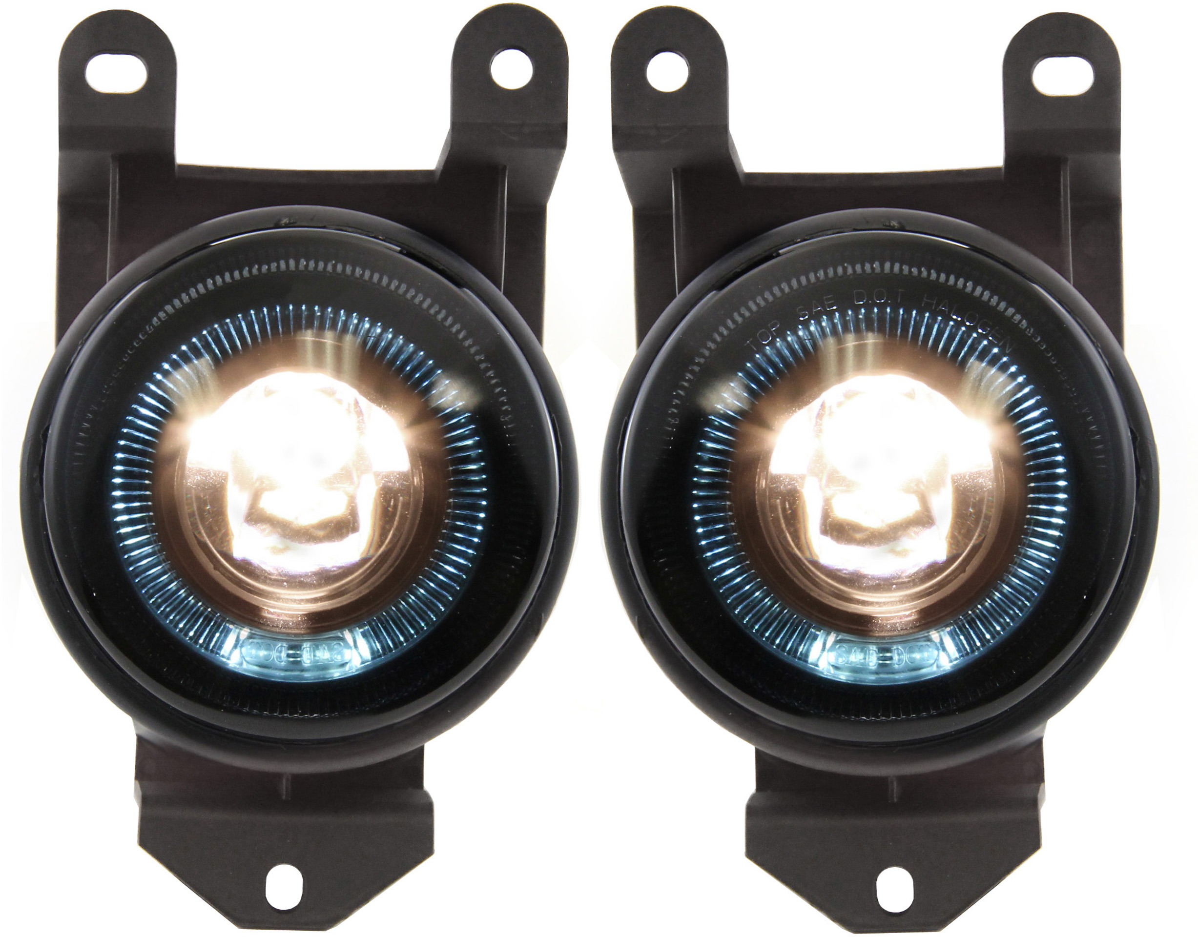 AM BONNEVILLE 96-99 YUKON 00-06 FRONT FOG LAMP Assy Set RH and LH Included Halo Projector Type Smoke Lens SKU STYGM0006FL1