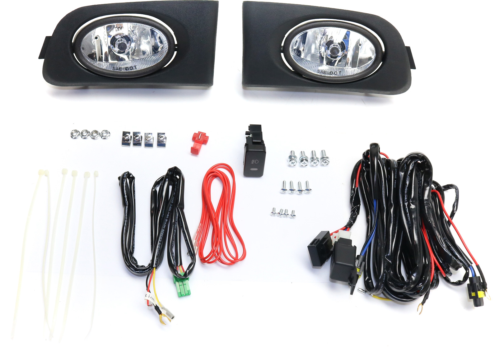 AM CIVIC 01-03 FRONT FOG LAMP RH AND LH Assembly Halogen Clear Lens Coupe Sedan SKU STYHD0103FL1 OEM Performance